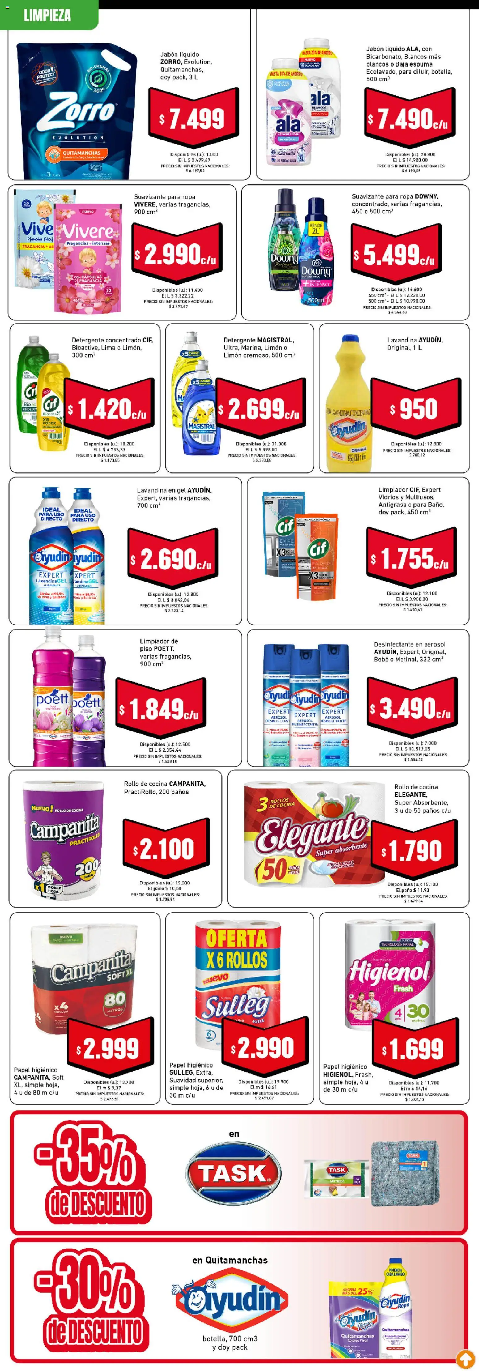 Vista previa del folleto de la tienda Cooperativa Obrera válido desde el 13/08/2026 - Ropa, Lima, Papel higiénico, Jabón, Espuma, Desinfectante, Limpiador, Antigrasa