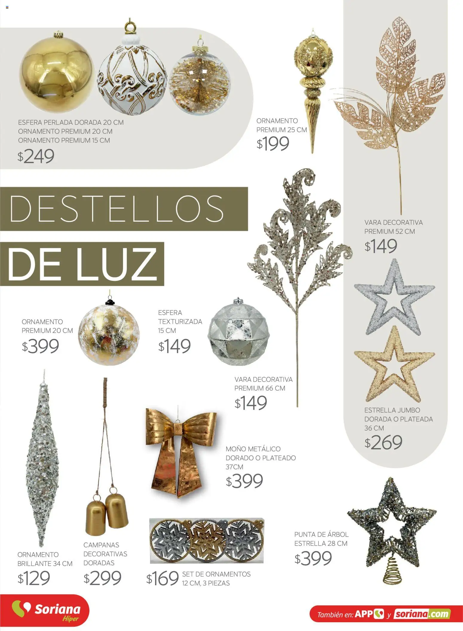 Vista previa las ofertas de la tienda Soriana - Soriana Híper - Decoracion Navideña desde el 30/09/2026 - Moño