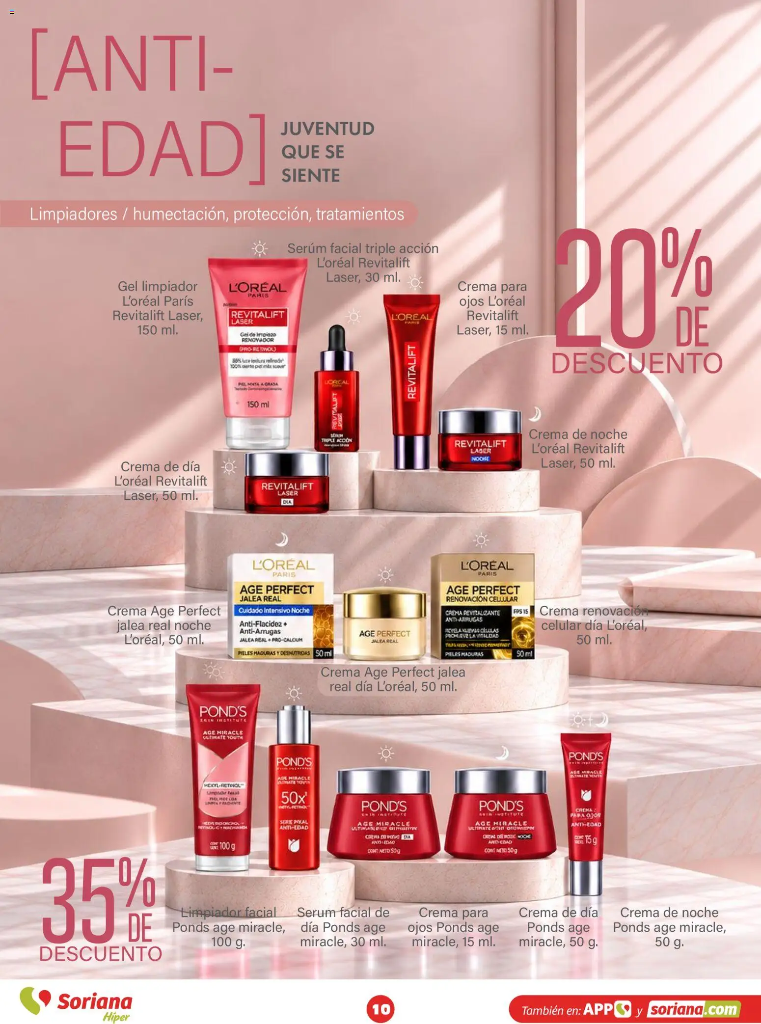Vista previa las ofertas de la tienda Soriana - Soriana Híper - Modo #Glowing desde el 30/09/2026 - Crema, Serum, Limpiador facial, Limpiador