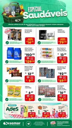 Pré-Visualização do folheto "Semar Supermercado ofertas Especial Saudáveis" da loja Semar Supermercado válido a partir de 25/08/2026
