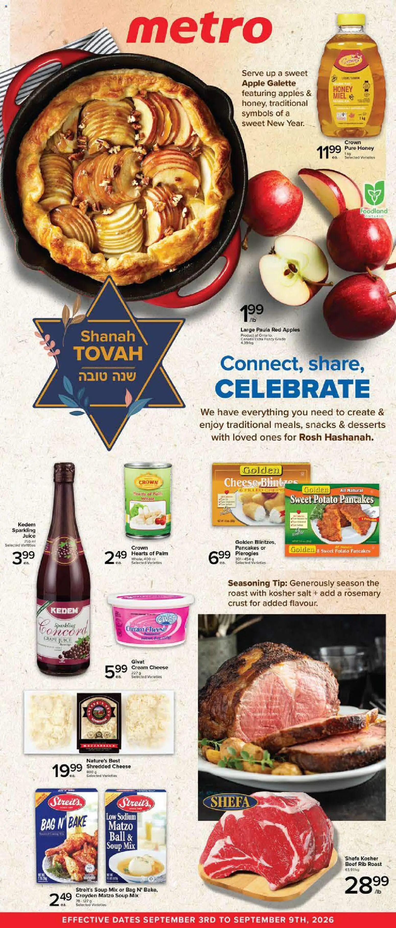 Preview of leaflet Metro flyer - Rosh Hashanah from shop Metro is valid from Sep 03, 2026