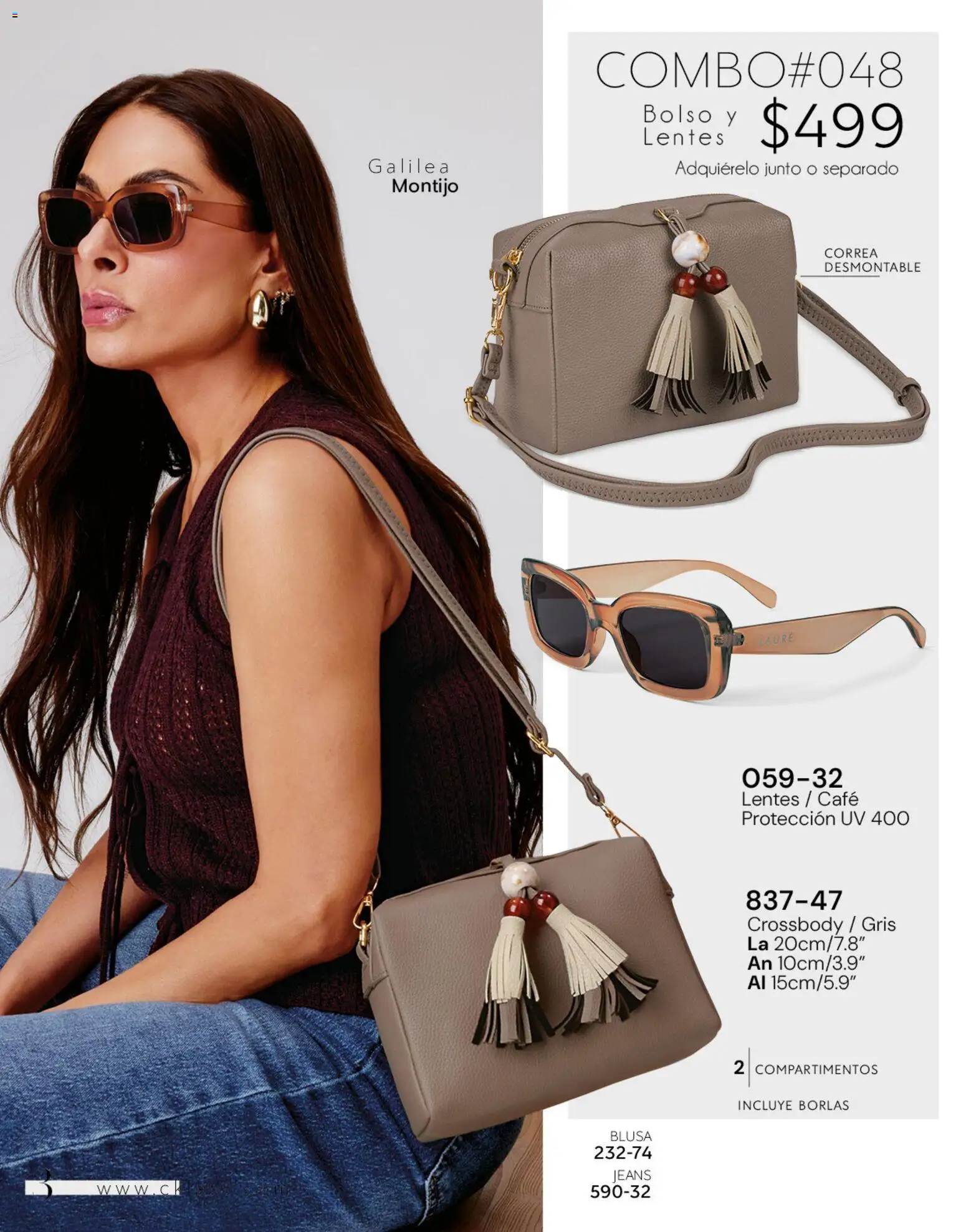 Vista previa las ofertas de la tienda Cklass - Catálogo Dama Calzado desde el 02/01/2026 - Café, Lentes, Bolso, Blusa