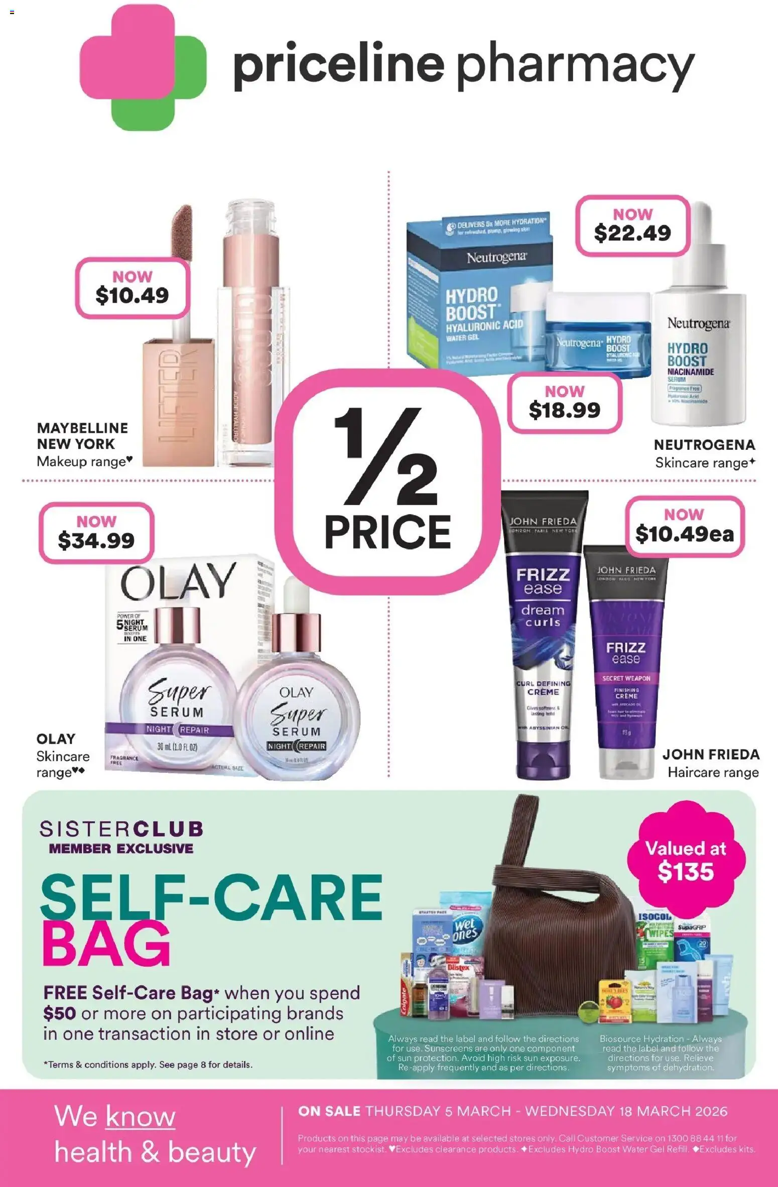 Preview of catalogue Priceline Pharmacy catalogue Sunnybank Hills from shop Priceline Pharmacy valid 05/03/2026 - Fragrance, Oil, Makeup, Water