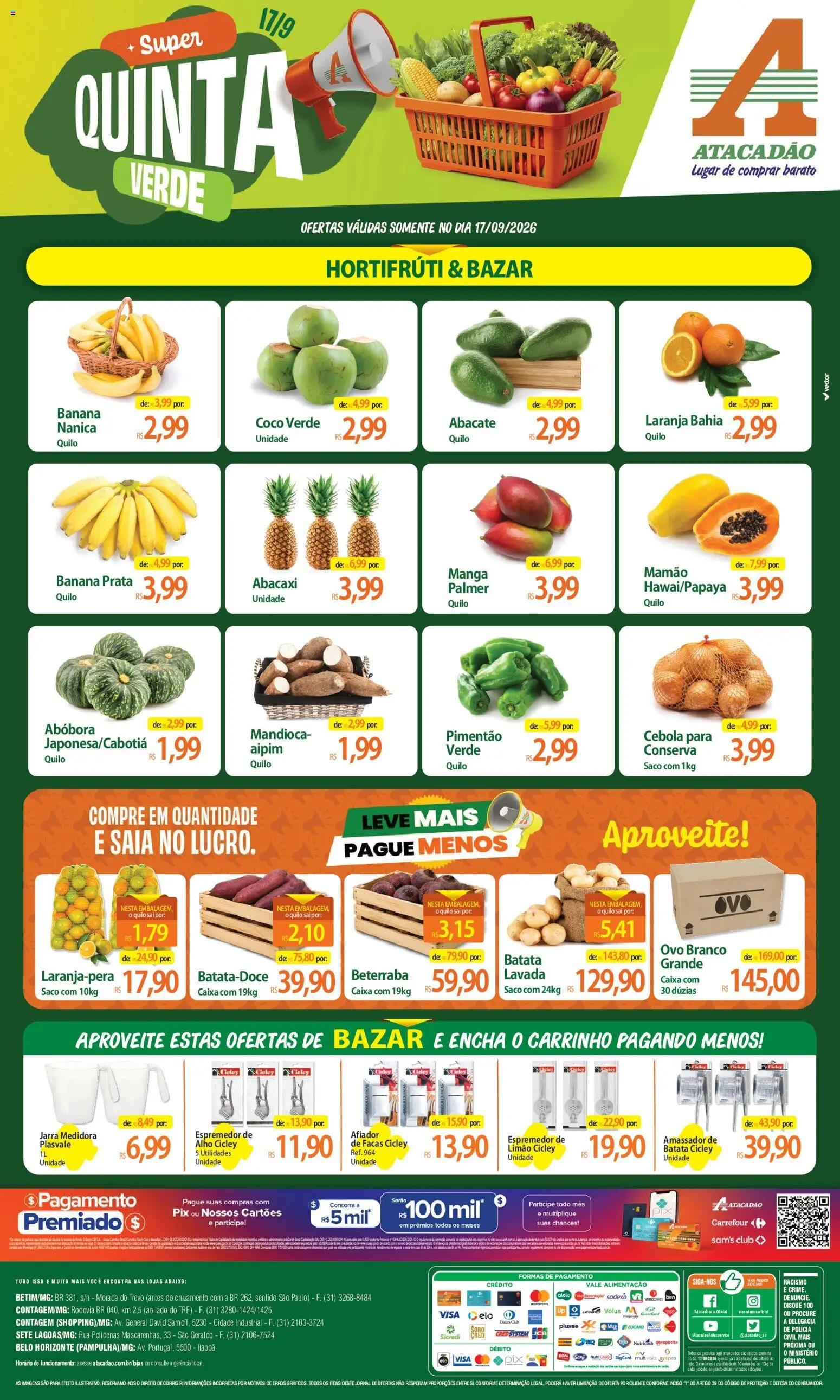 Pré-Visualização do folheto "Atacadão ofertas - MG" da loja Atacadão válido a partir de 17/09/2026