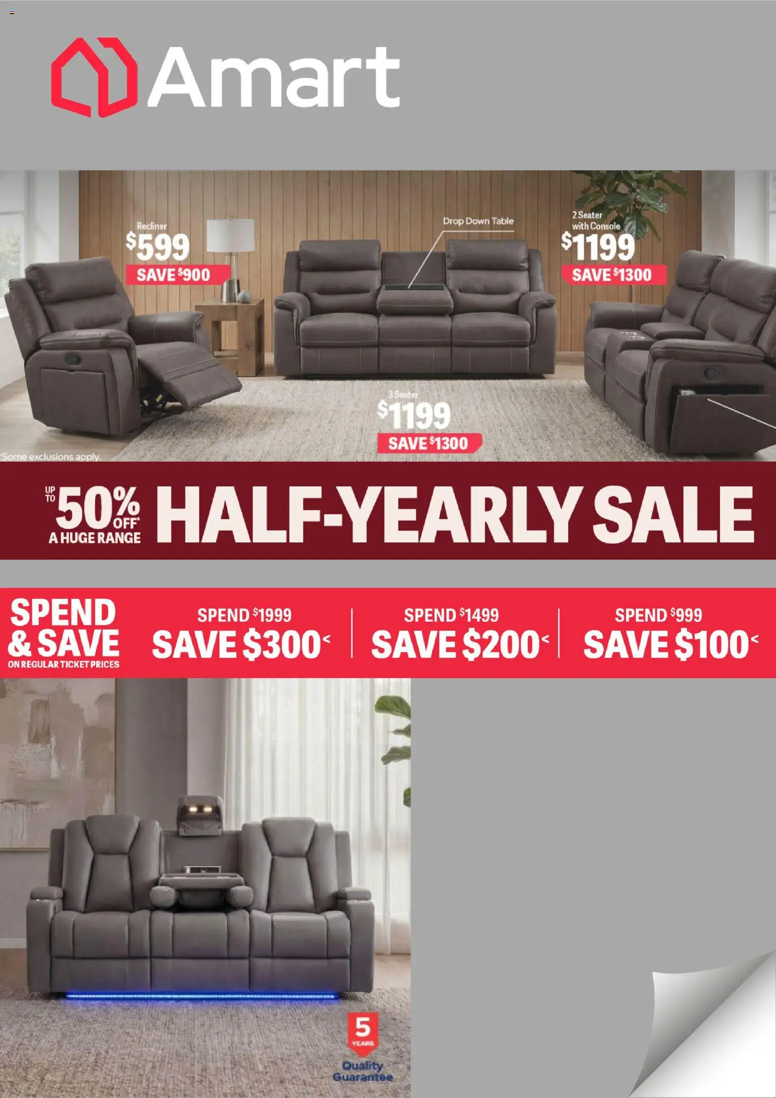 Preview of catalogue Amart Furniture catalogue from shop Amart Furniture valid 10/07/2026 - Table, Recliner