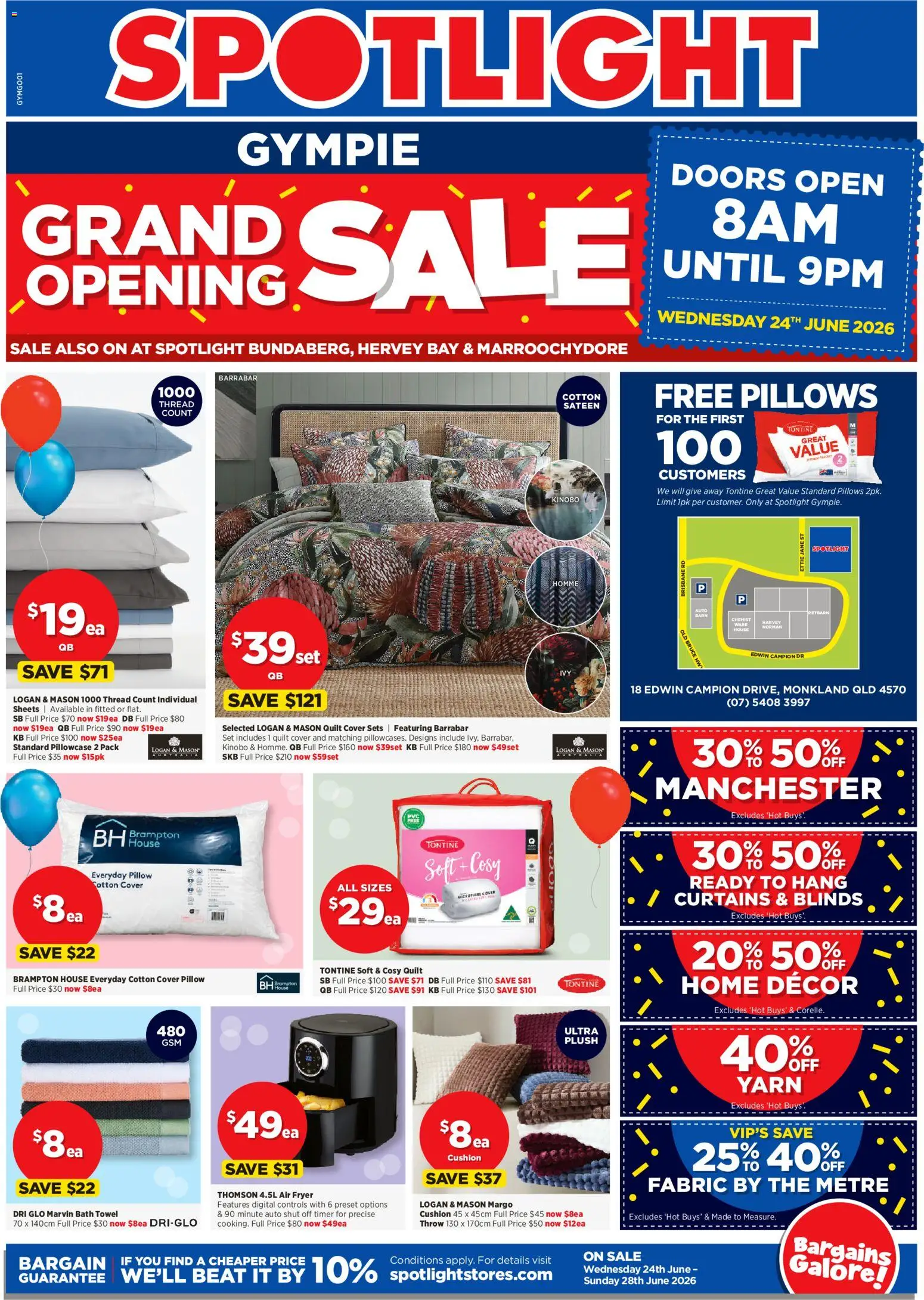 Preview of catalogue Spotlight catalogue from shop Spotlight valid 24/06/2026 - Cushion, Blinds, Decor, Fryer, Bath, Digital, Timer, Pillow