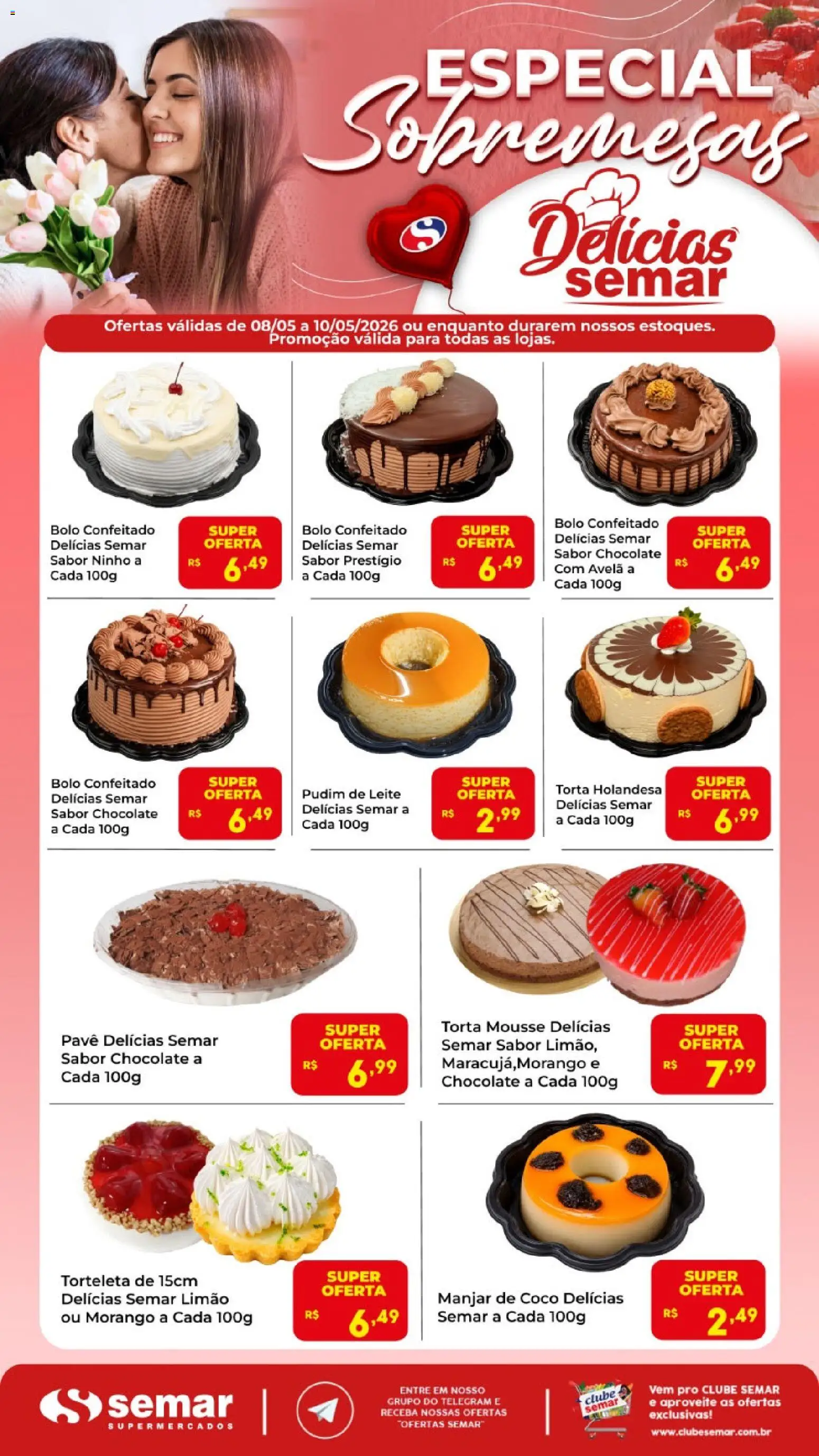 Pré-Visualização do folheto "Semar Supermercado ofertas Sobremesas" da loja Semar Supermercado válido a partir de 08/05/2026