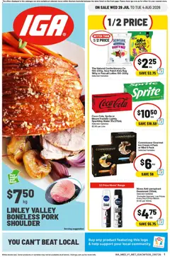 Preview of catalogue IGA catalogue WA Medium Metro from shop IGA valid 29/07/2026