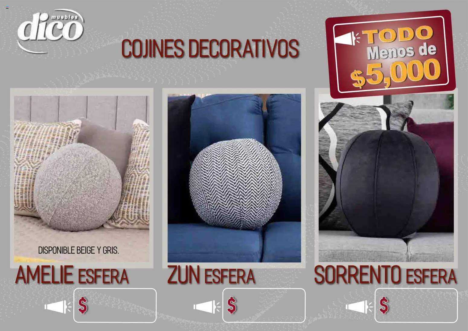 Vista previa las ofertas de la tienda Muebles Dico - Muebles Dico catálogo Todo menos de 5000 Pacifico desde el 09/04/2026 