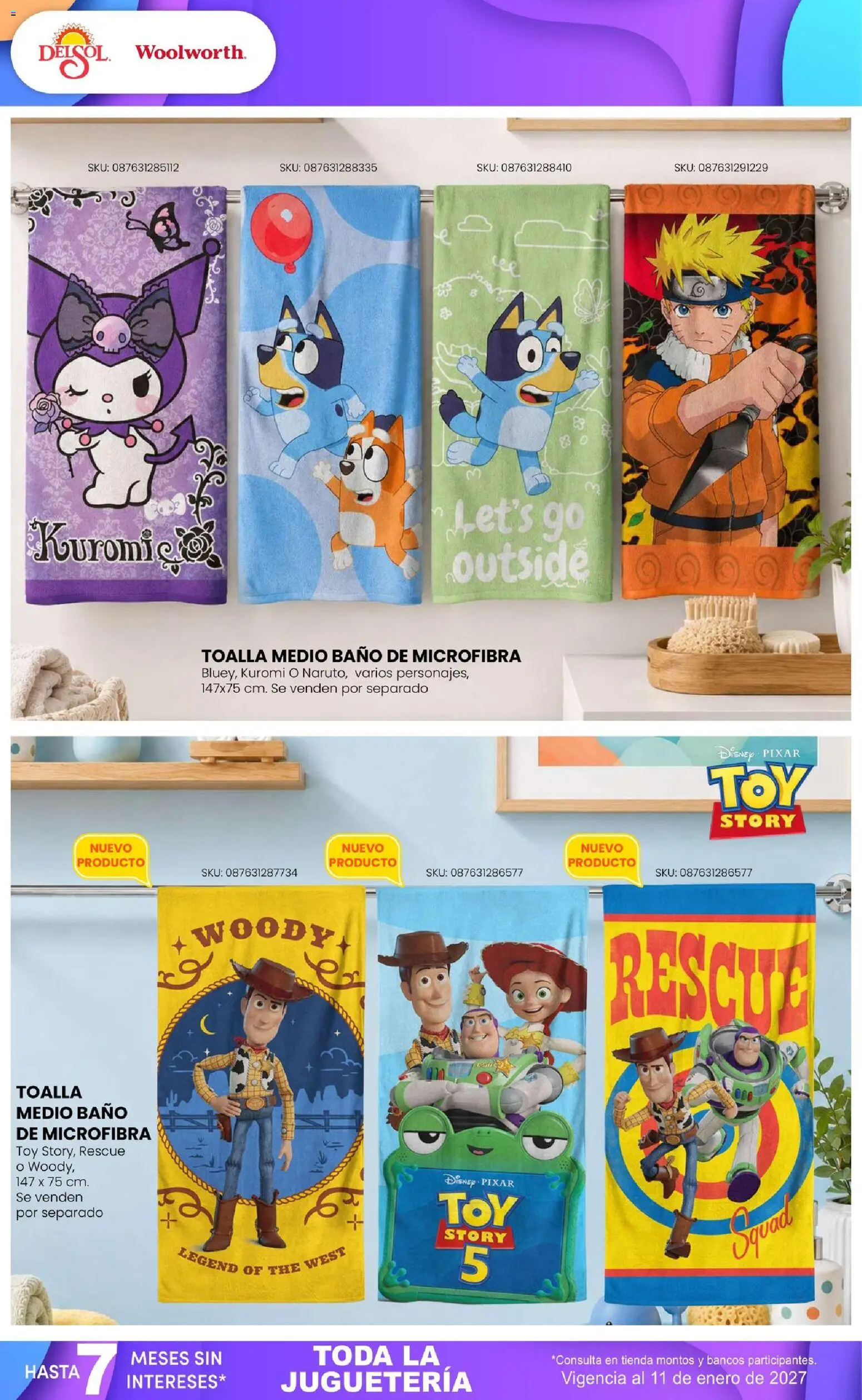 Vista previa las ofertas de la tienda Del Sol y Woolworth - Del Sol y Woolworth catálogo El Castillo del Juguete desde el 01/10/2026 - Baño, Toalla