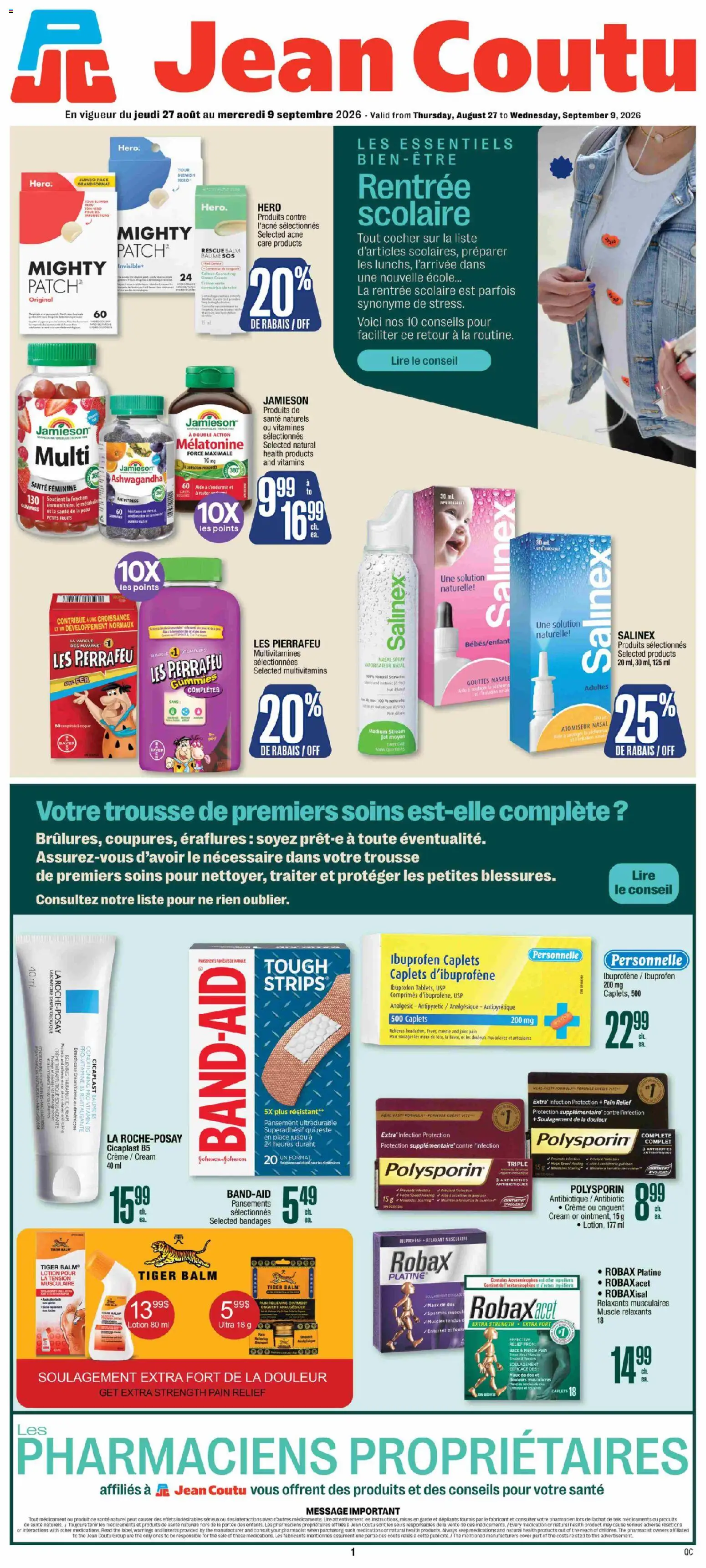 Preview of leaflet Jean Coutu - Pharma Booklet from shop Jean Coutu is valid from Aug 27, 2026
