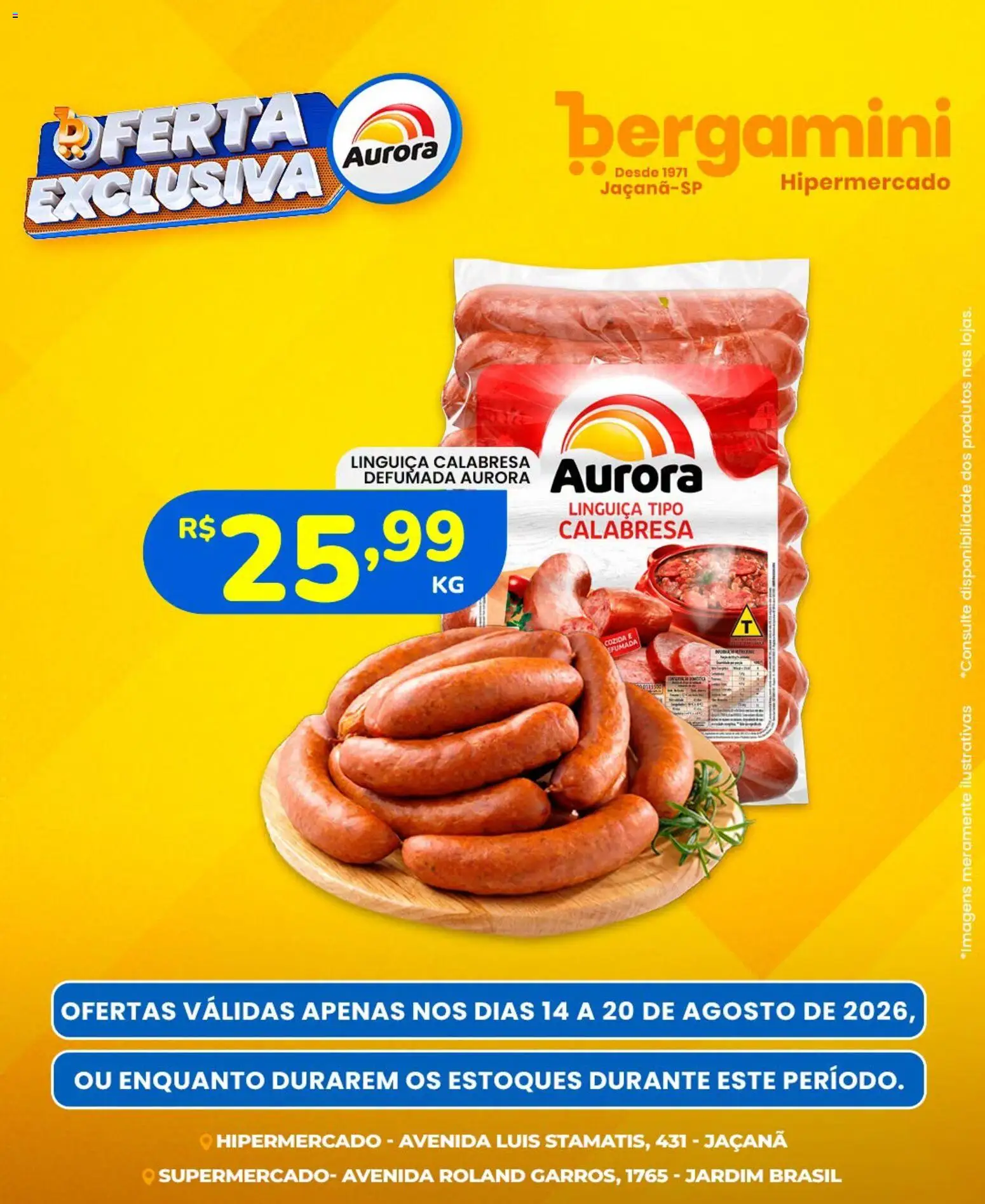 Ofertas Supermercado Bergamini ofertas Aurora até 20/08/2026.