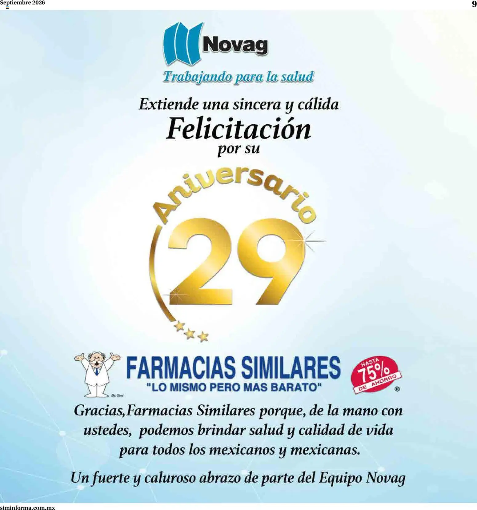 Vista previa las ofertas de la tienda Farmacias Similares - Farmacias Similares catálogo desde el 01/09/2026 