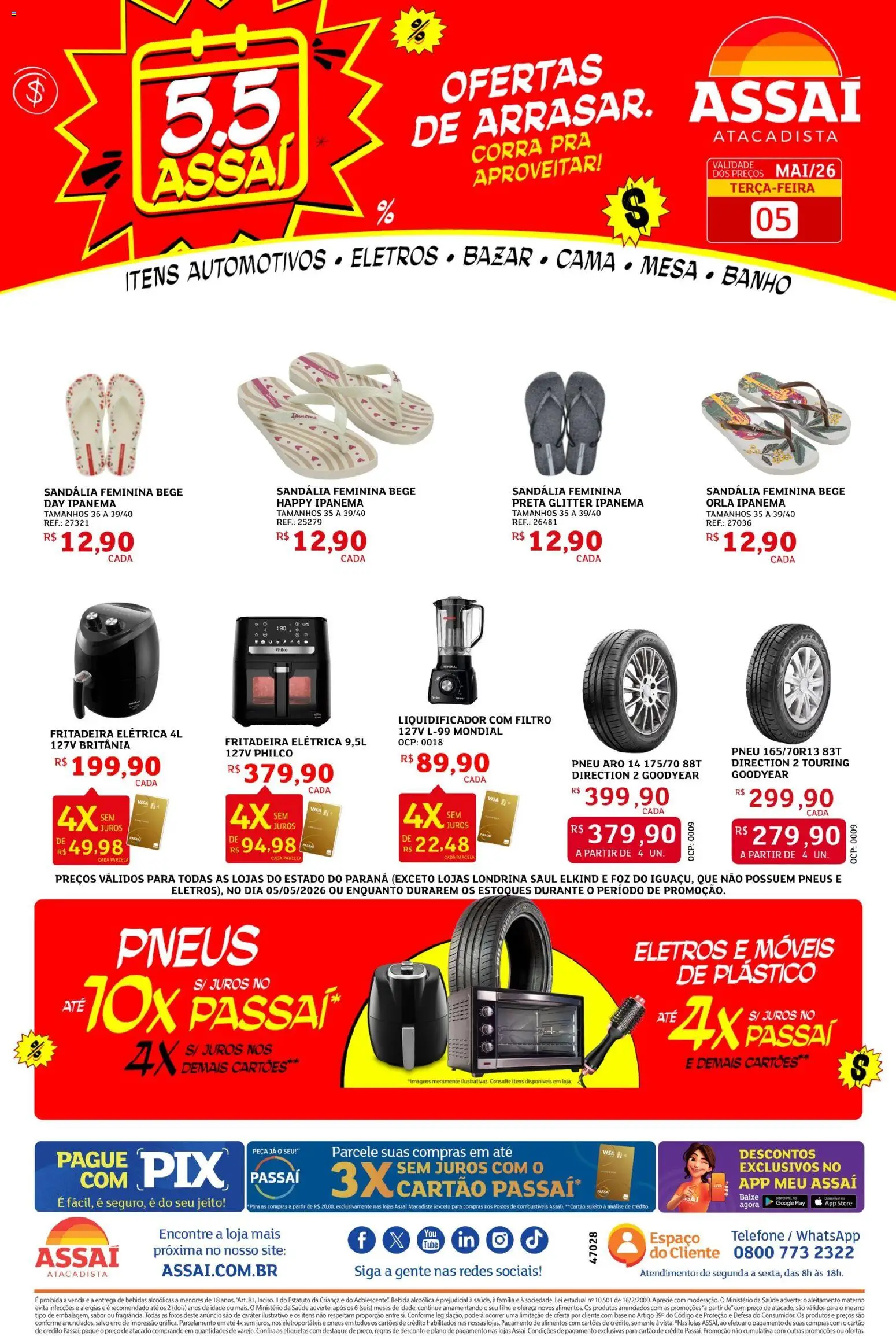 Pré-Visualização do folheto "Assaí Atacadista ofertas - PR" da loja Assaí Atacadista válido a partir de 05/05/2026