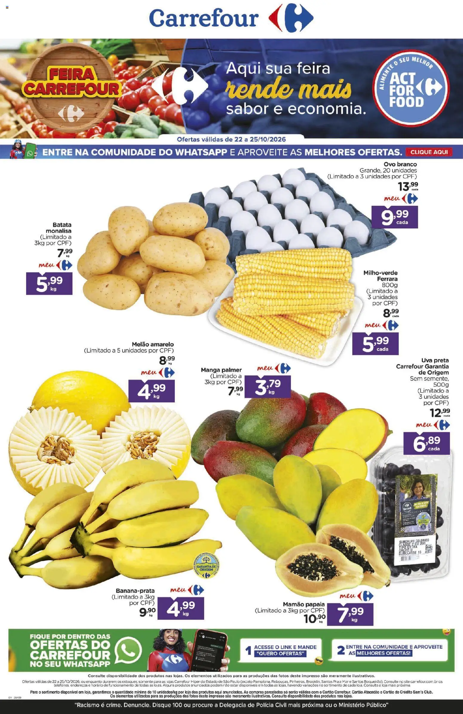 Pré-Visualização do folheto "Carrefour ofertas FLV" da loja Carrefour válido a partir de 22/10/2026