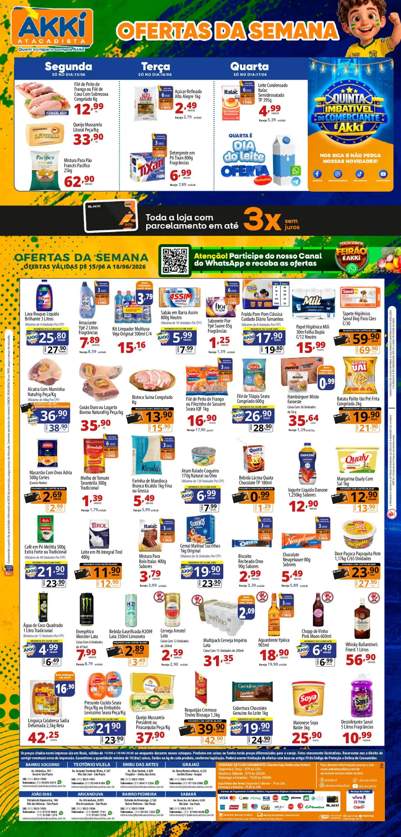 Pré-Visualização do folheto "Akki Atacadista - Ofertas da semana" da loja Akki Atacadista válido a partir de 15/06/2026