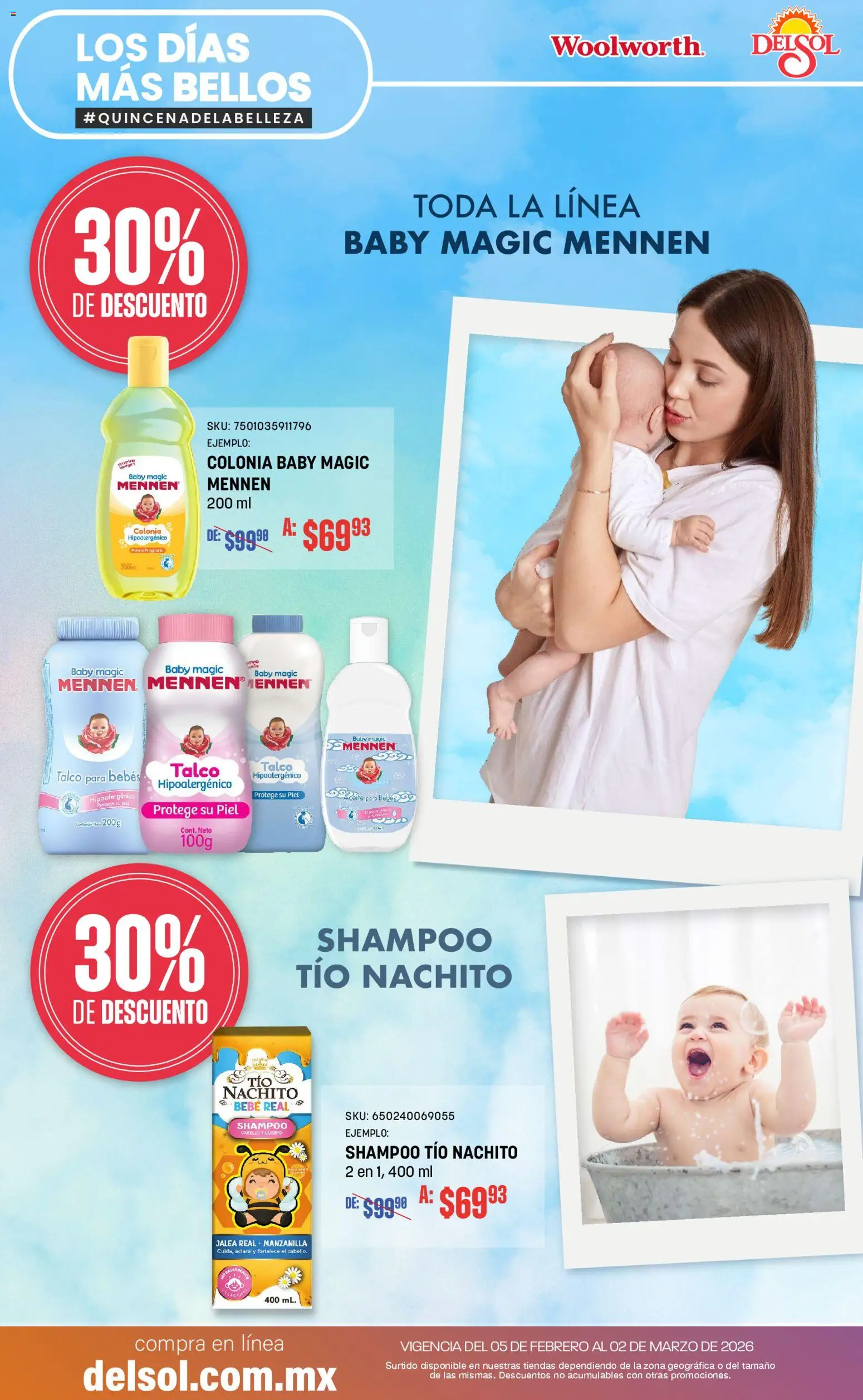Vista previa las ofertas de la tienda Del Sol y Woolworth - Catálogo desde el 05/02/2026 - Shampoo, Aceite