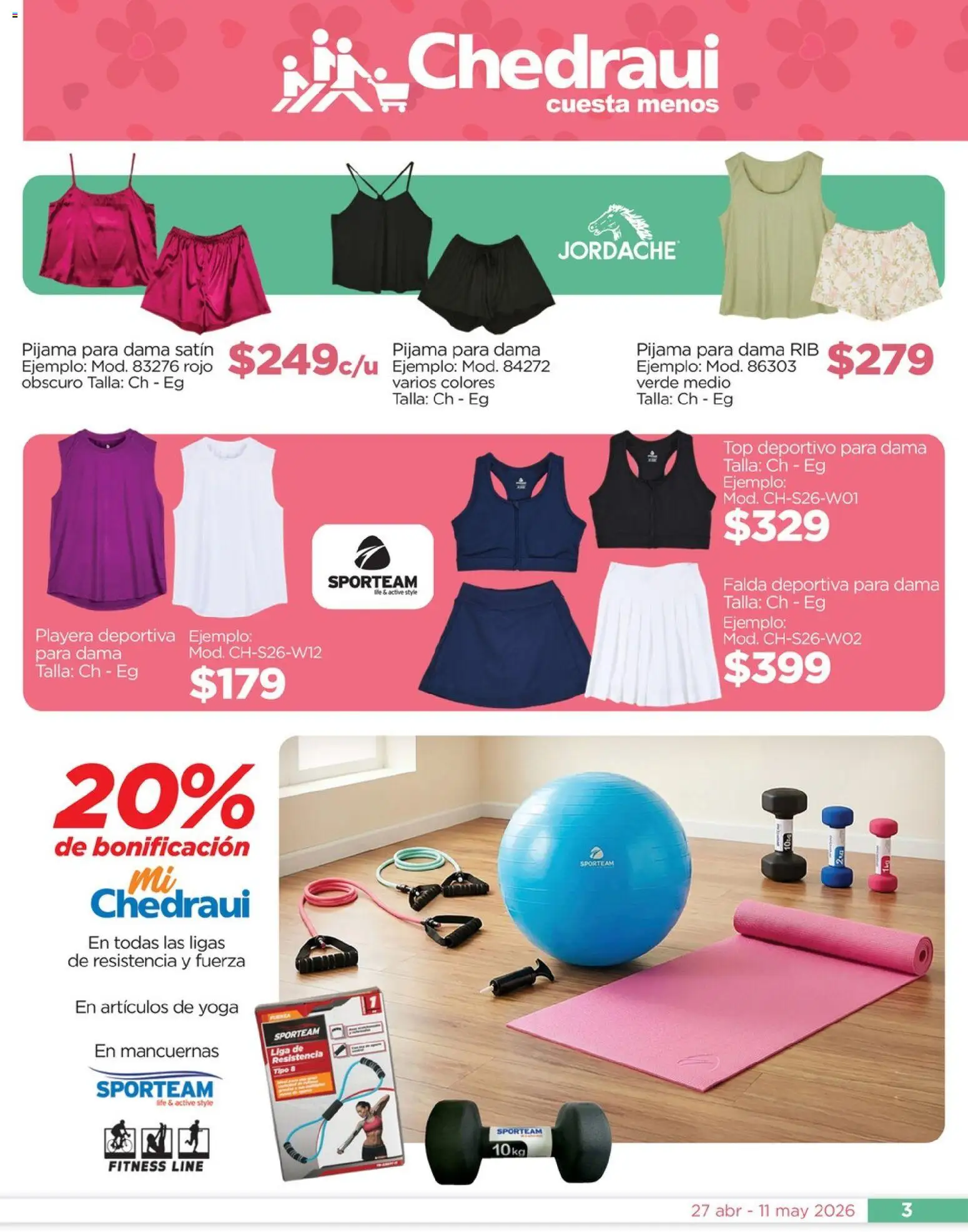 Vista previa las ofertas de la tienda Chedraui - Chedraui folleto Mejor para festejar a mamá desde el 27/04/2026 - Playera, Liga, Pijama, Top, Falda
