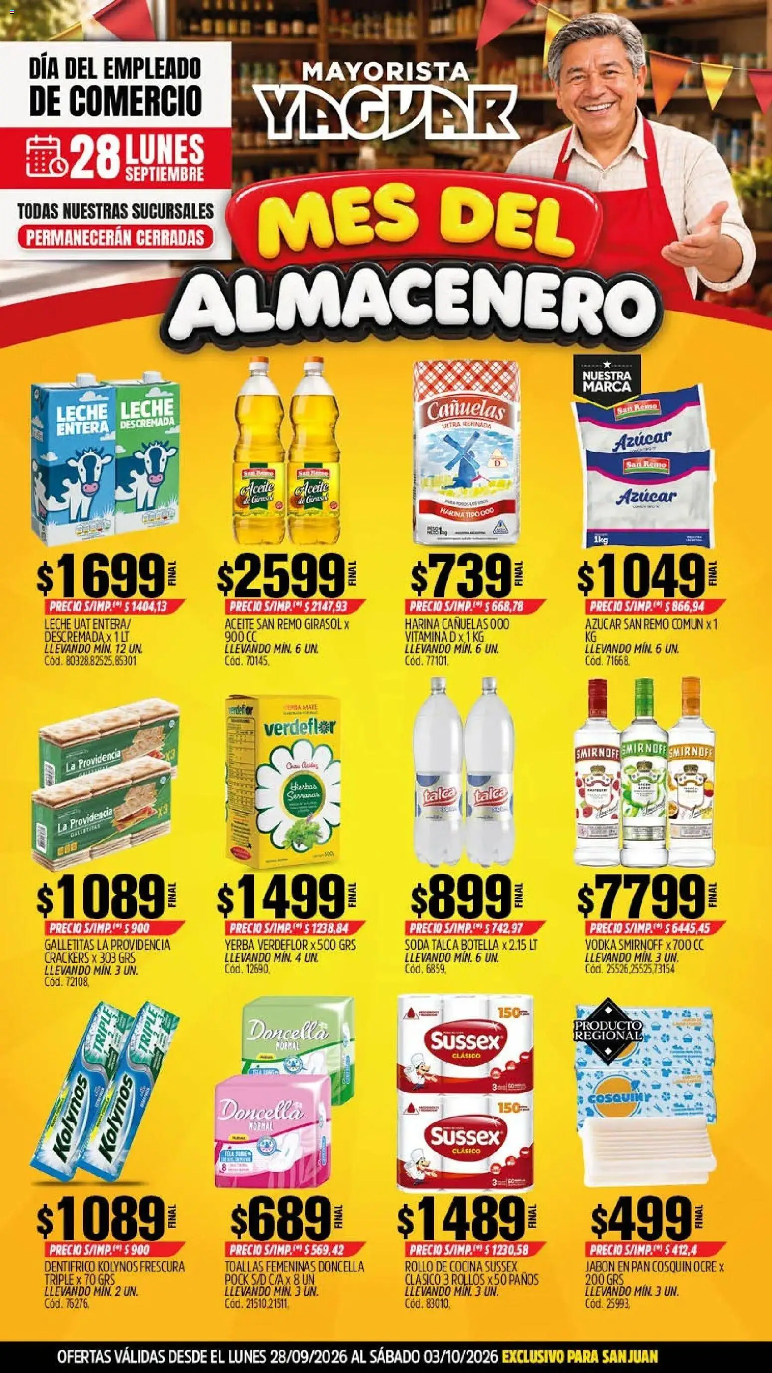 Vista previa del folleto de la tienda Yaguar válido desde el 28/09/2026 - Mate, Yerba, Galletitas, Leche, Hierbas, Botella, Jabón, Soda