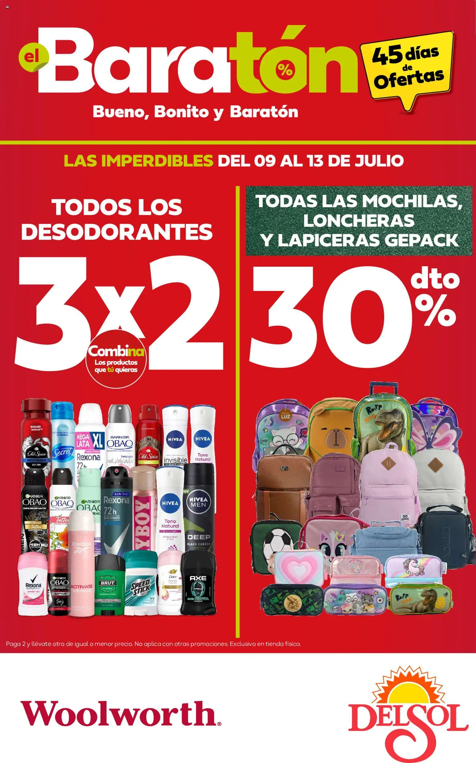 Vista previa las ofertas de la tienda Del Sol y Woolworth - Del Sol y Woolworth catálogo Bueno, Bonito y Baratón desde el 09/07/2026 - Desodorante
