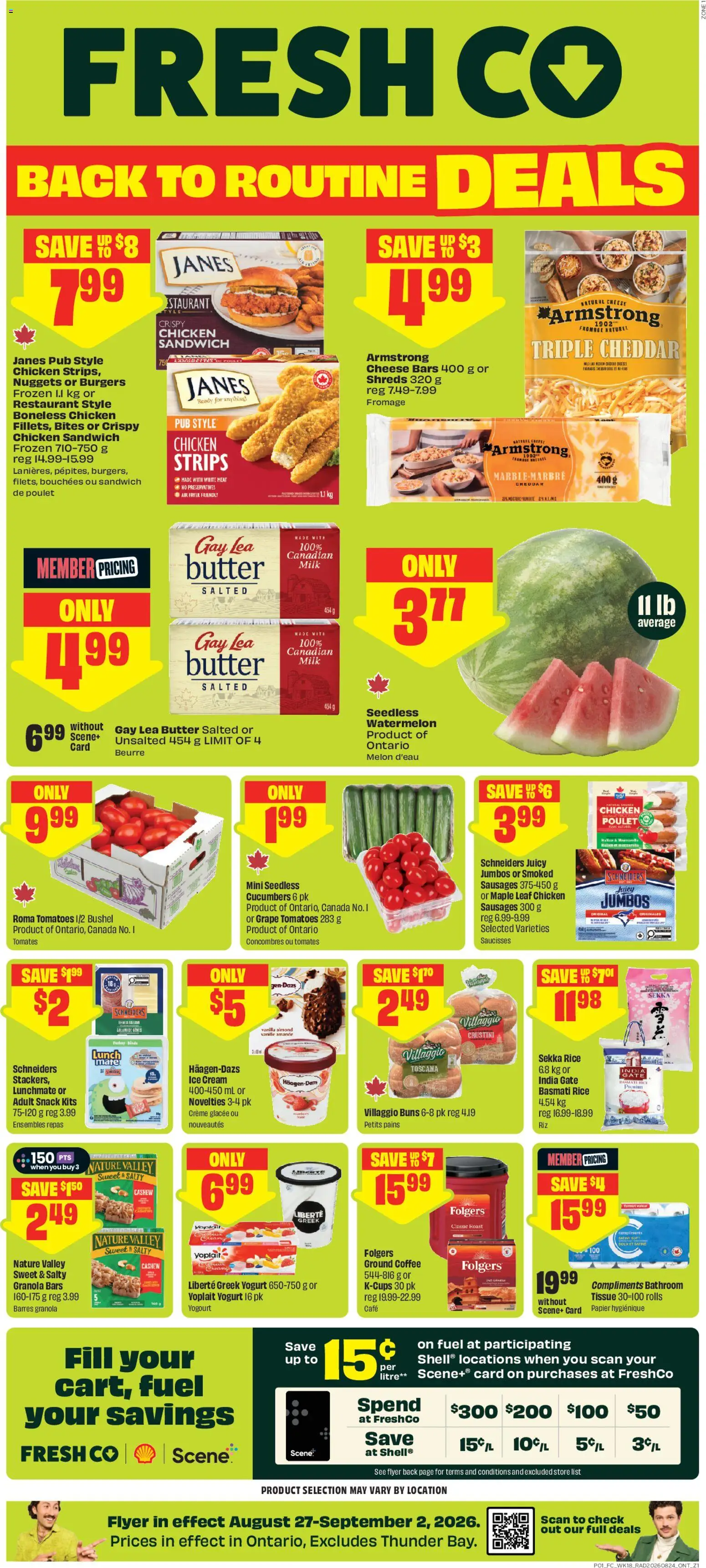 Preview of leaflet FreshCo weekly flyer / circulaire from shop FreshCo is valid from Aug 27, 2026