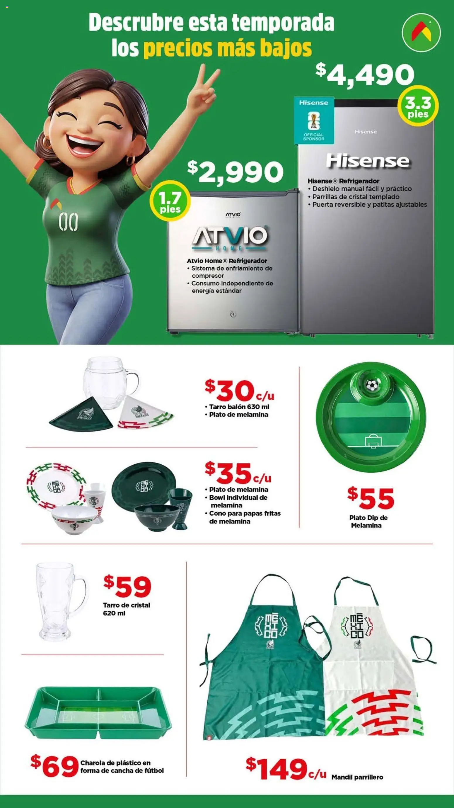 Vista previa las ofertas de la tienda Bodega Aurrerá - Bodega Aurrerá folleto Golazo desde el 05/06/2026 - Refrigerador, Papas, Papas fritas, Bowl