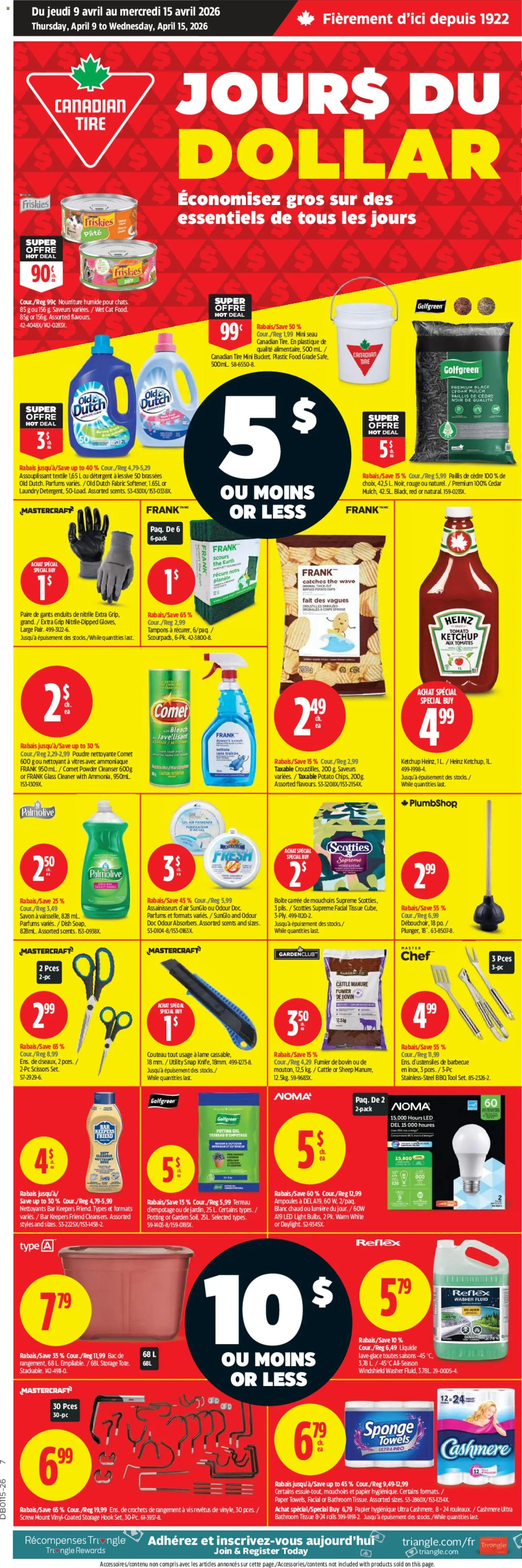 Preview of leaflet Canadian Tire - Jours du Dollar from shop Canadian Tire is valid from Apr 09, 2026