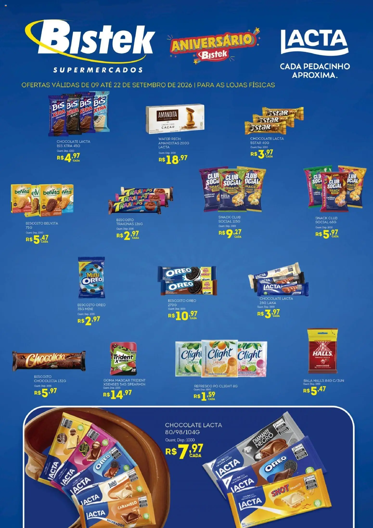 Pré-Visualização do folheto "Bistek Supermercados ofertas Mondelez" da loja Bistek Supermercados válido a partir de 09/09/2026