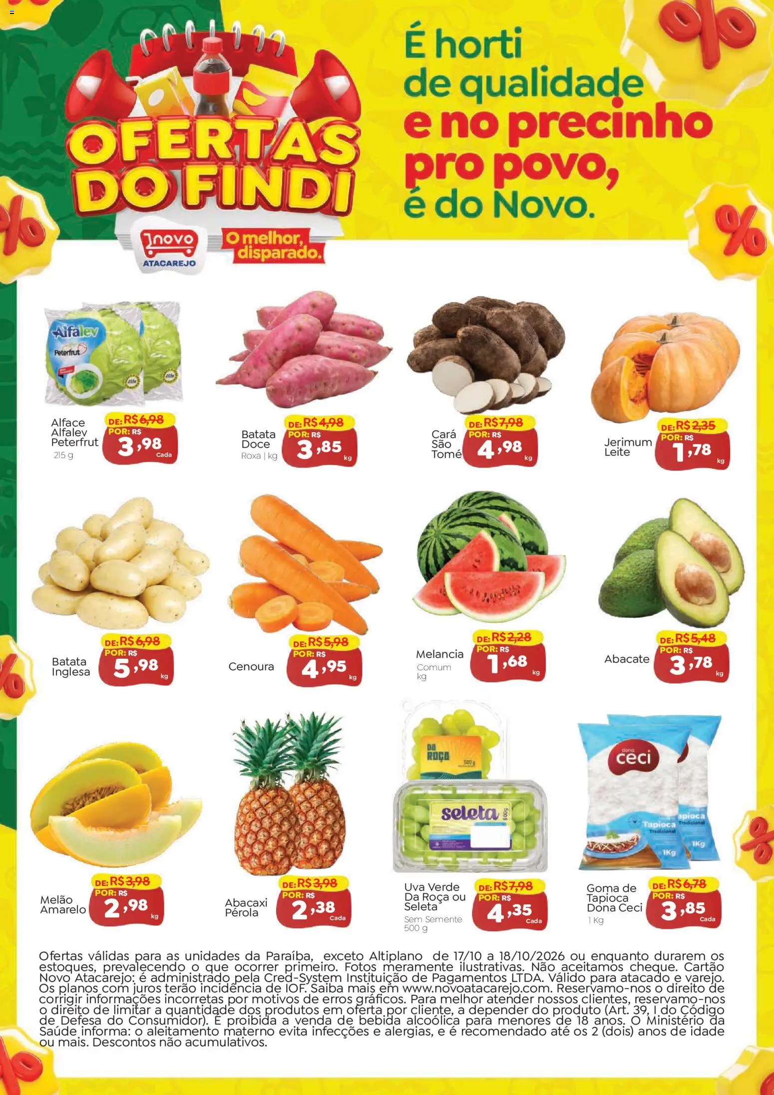 Pré-Visualização do folheto "Novo Atacarejo ofertas Feira findi" da loja Novo Atacarejo válido a partir de 17/10/2026