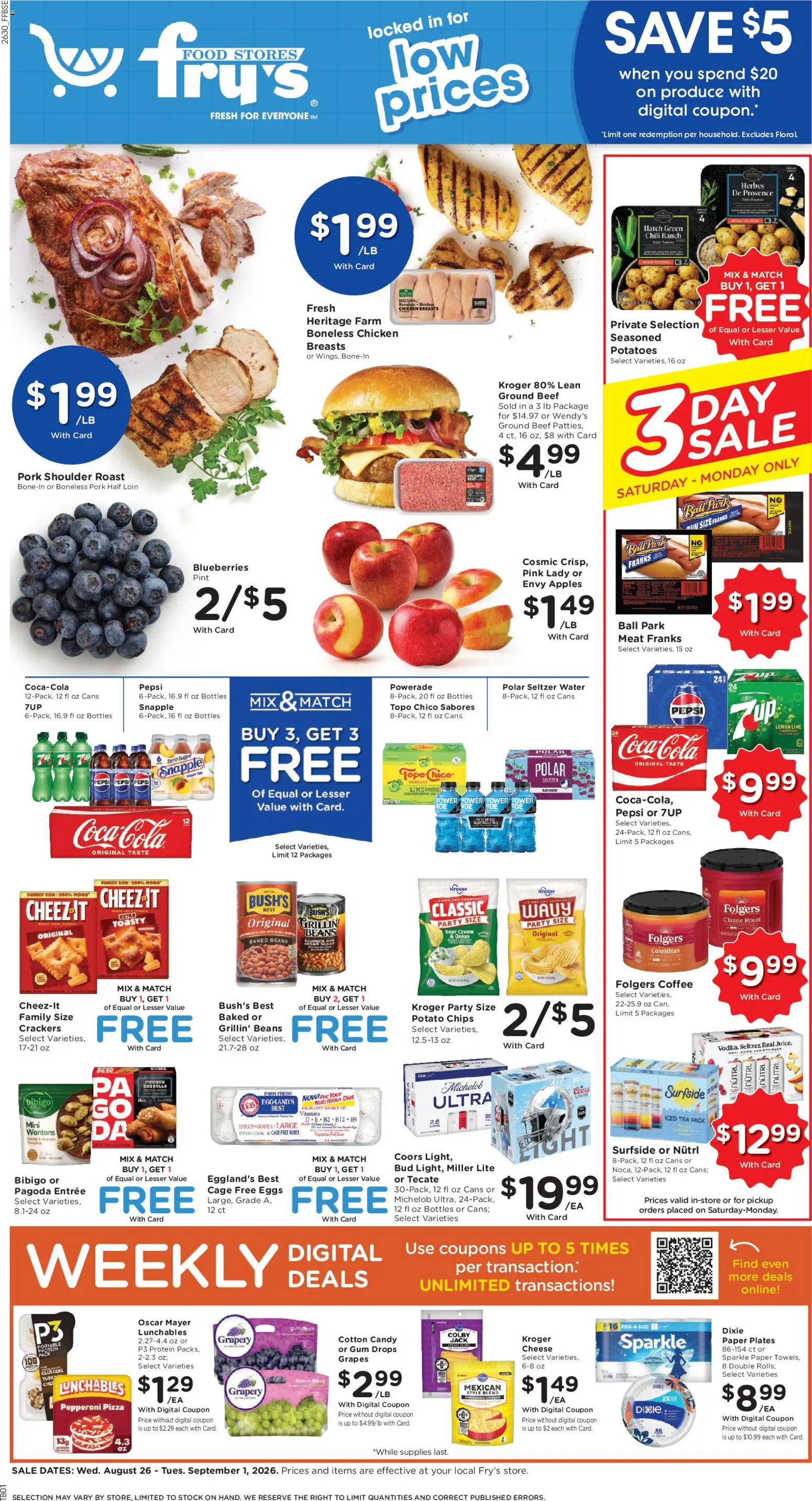 Ad Preview of Fry's Food Fry's Food Weekly Ad from 08/26/2026