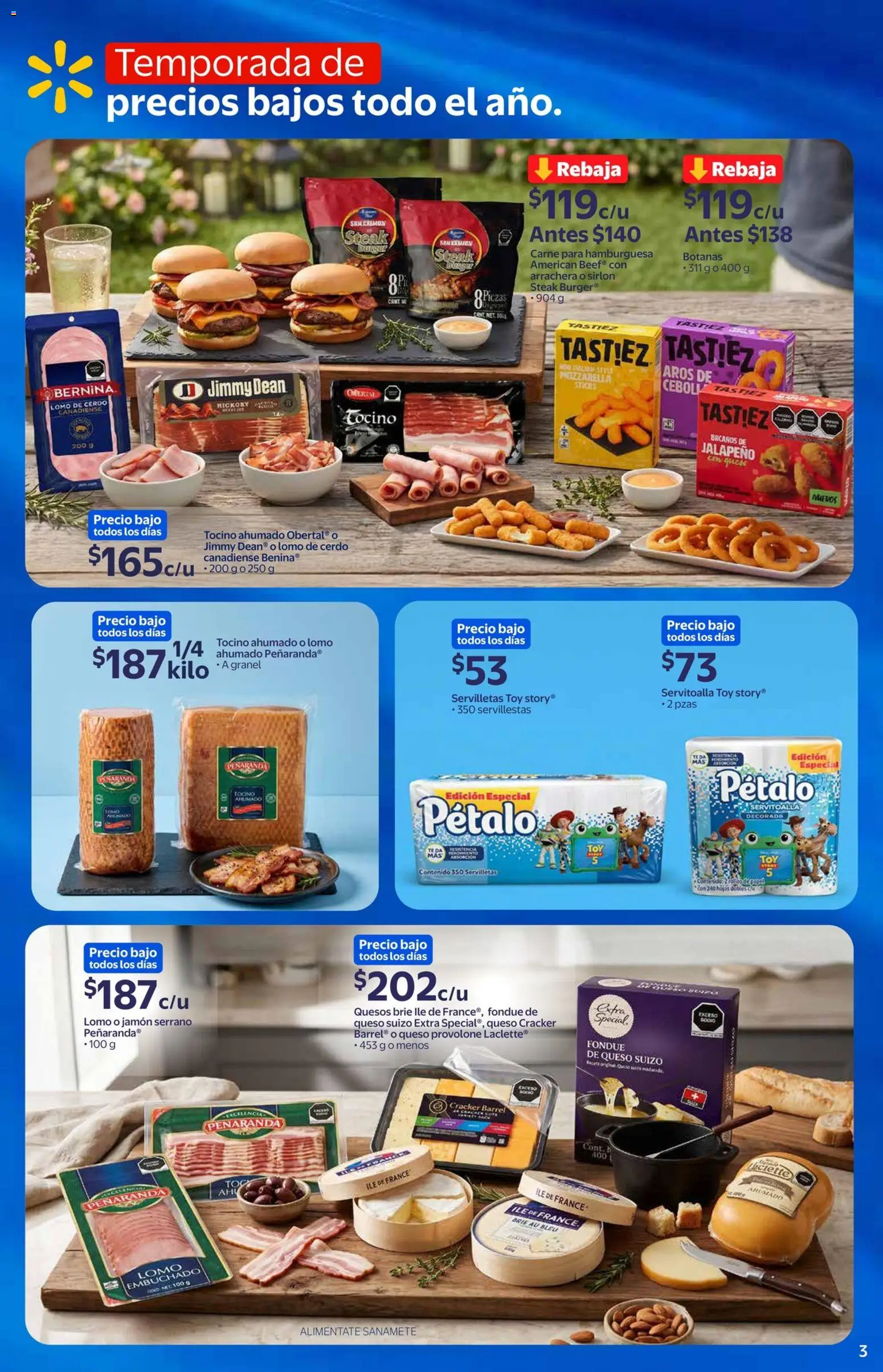 Vista previa las ofertas de la tienda Walmart Express - Walmart Express folleto desde el 03/06/2026 - Hamburguesa, Té, Queso, Tocino, Carne para hamburguesa, Jamón Serrano, Servilletas, Steak
