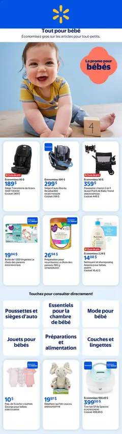 Un aperçu du dépliant Walmart circulaire - Tout pour bébé du magasin Walmart est valide à partir 18 juin 2026