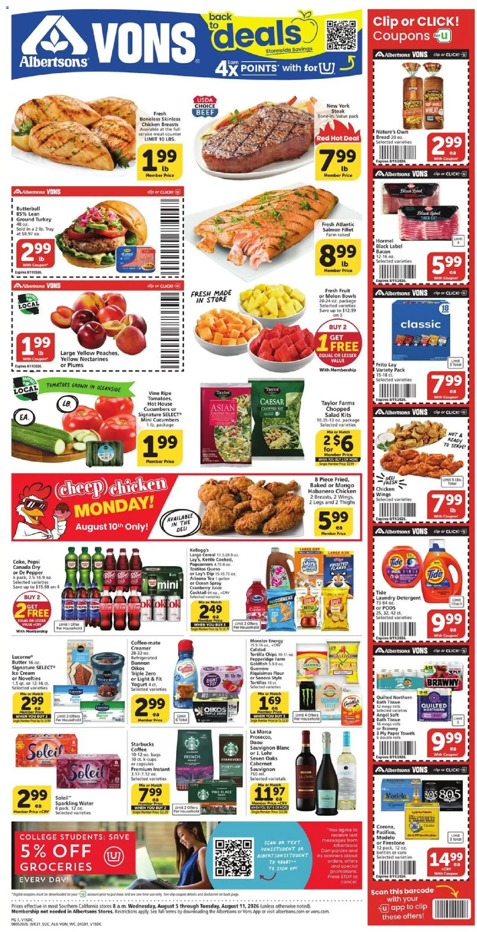 Ad Preview of Vons Vons Weekly Ad from 08/05/2026