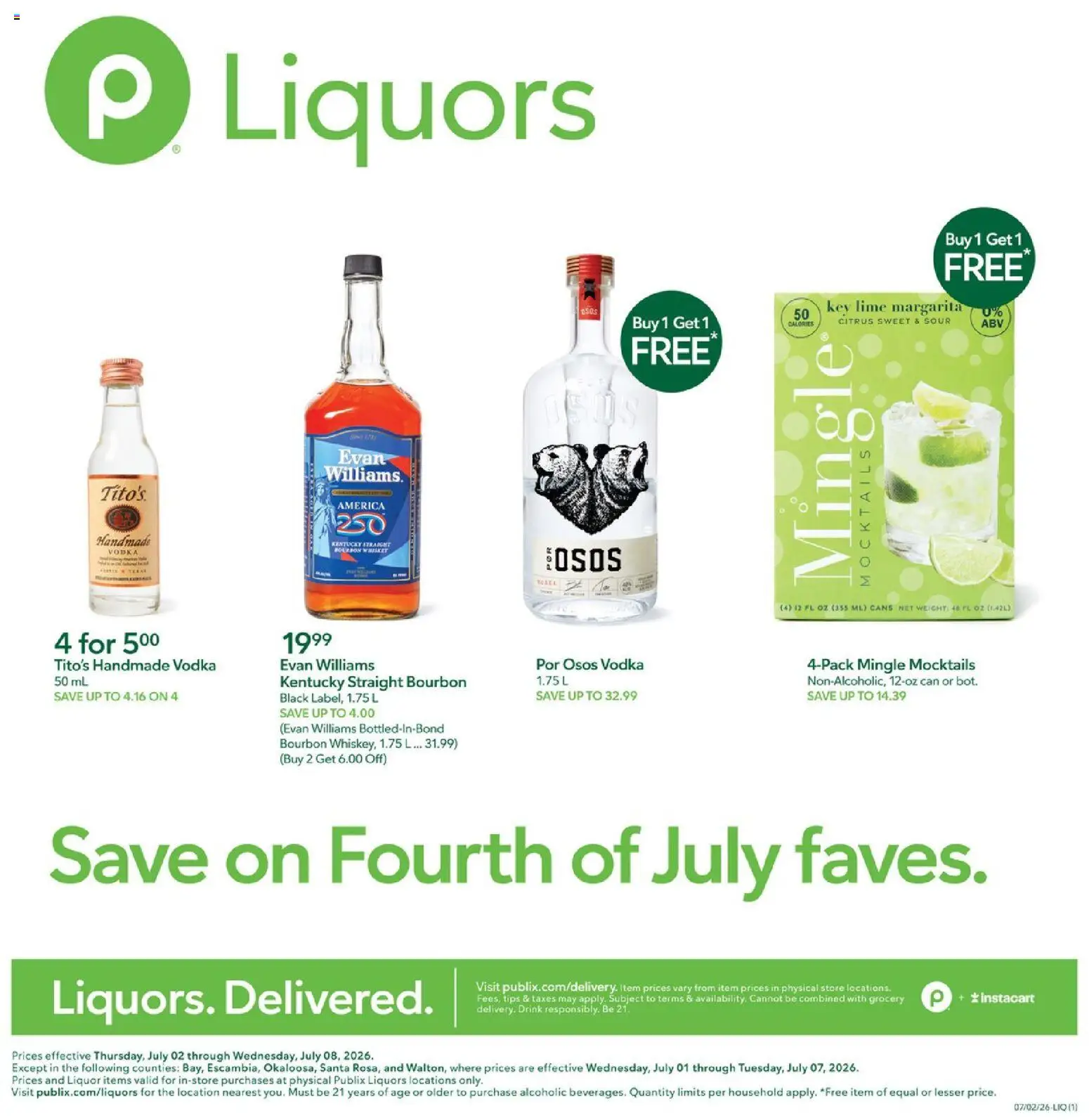 Ad Preview of Publix Publix Liquor Ad from 07/02/2026