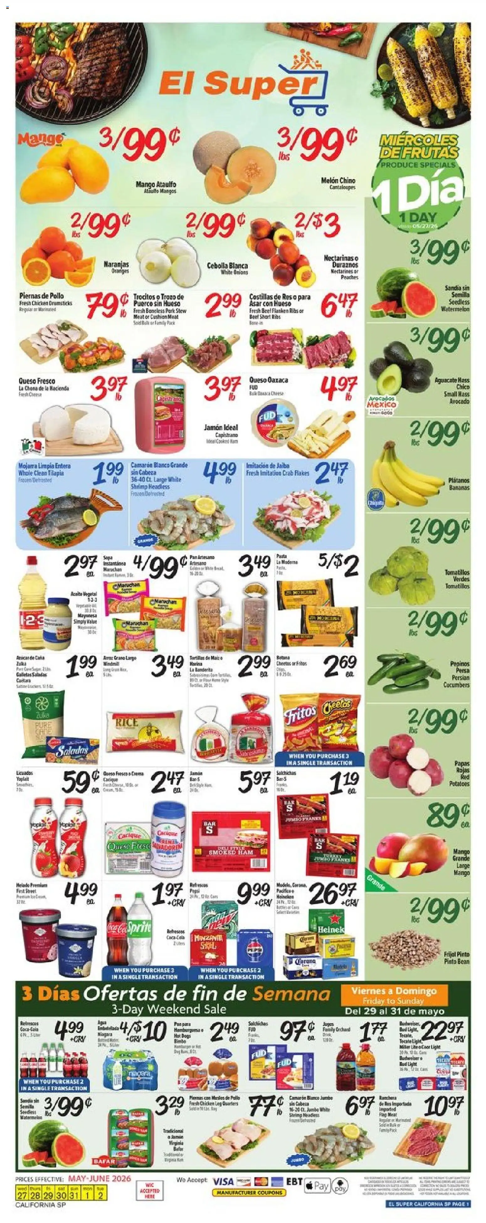 Ad Preview of El Super El Super Weekly Ad from 05/27/2026