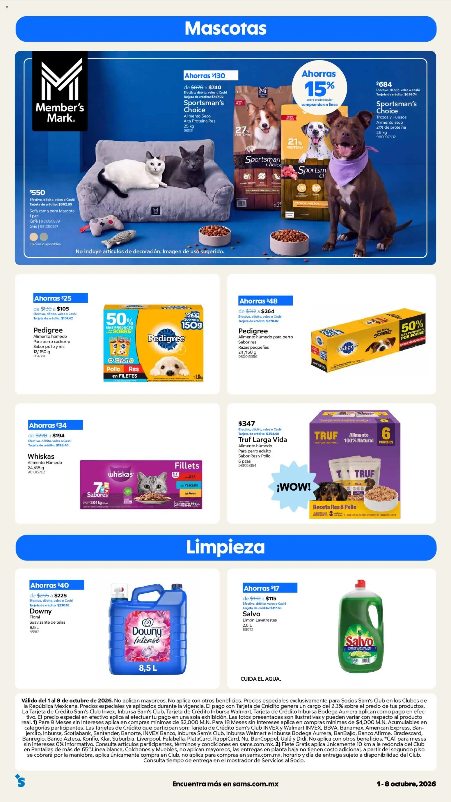 Vista previa las ofertas de la tienda Sam's Club - Sam's Club catálogo desde el 01/10/2026 - Banco, Pollo, Proteína, Planta, Sobre, Res, Suavizante, Suavizante de telas