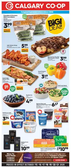 Un aperçu du dépliant Calgary Co-op weekly flyer / circulaire du magasin Calgary Co-op est valide à partir 15 oct. 2026