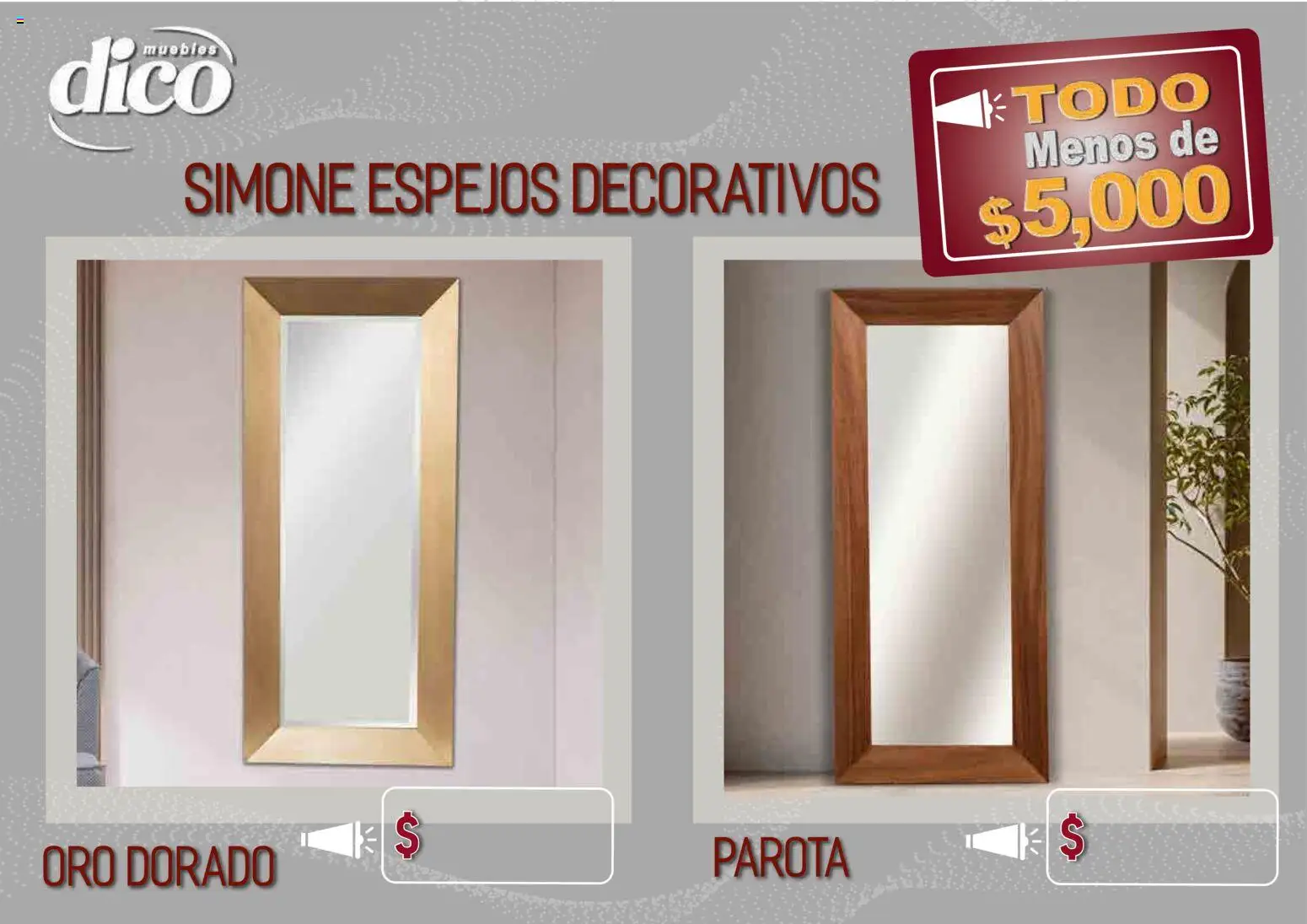 Vista previa las ofertas de la tienda Muebles Dico - Muebles Dico catálogo Todo menos de 5000 Pacifico desde el 09/04/2026 