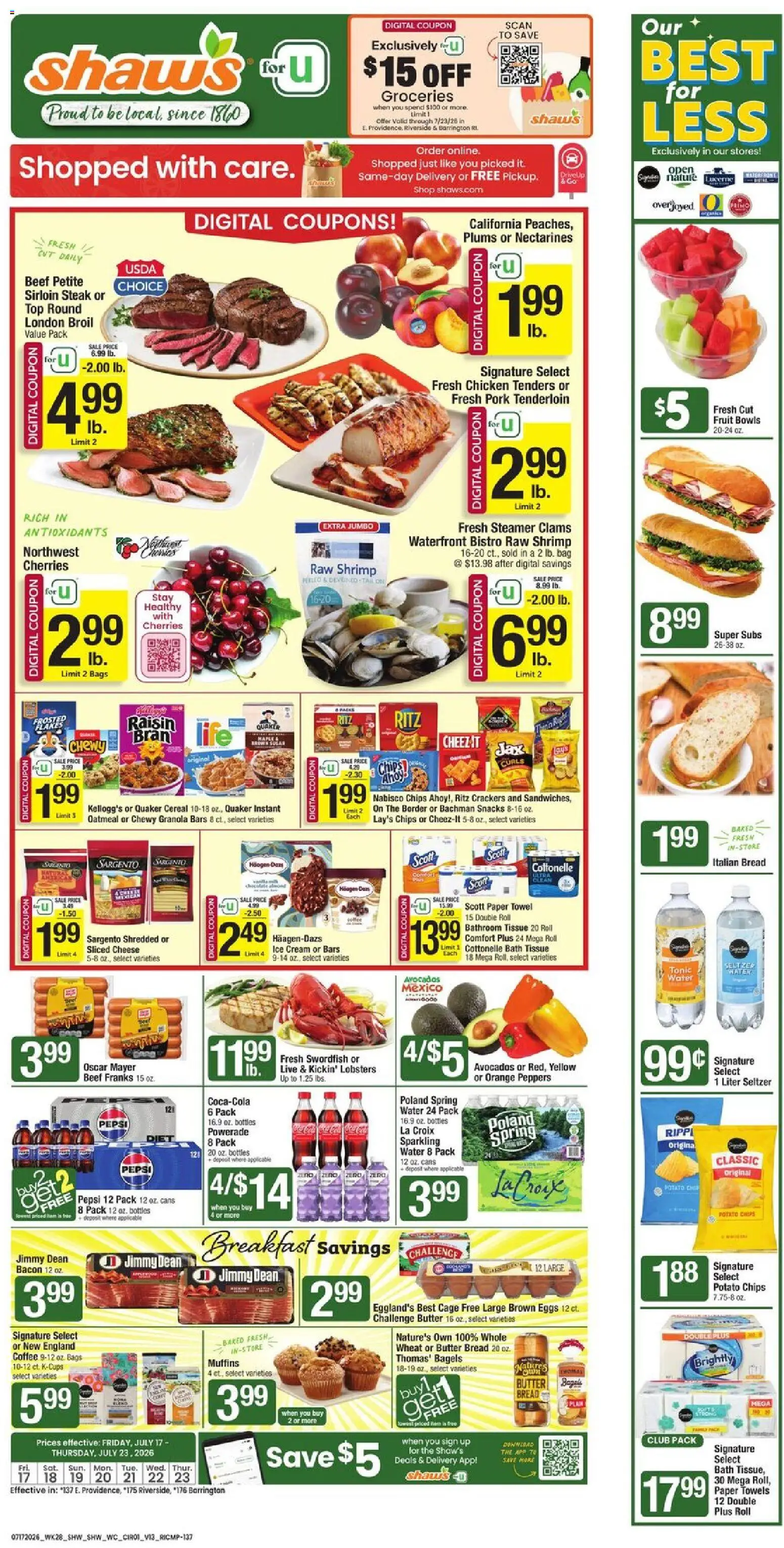 Ad Preview of Shaw's Shaw's Weekly Ad - RI from 07/17/2026