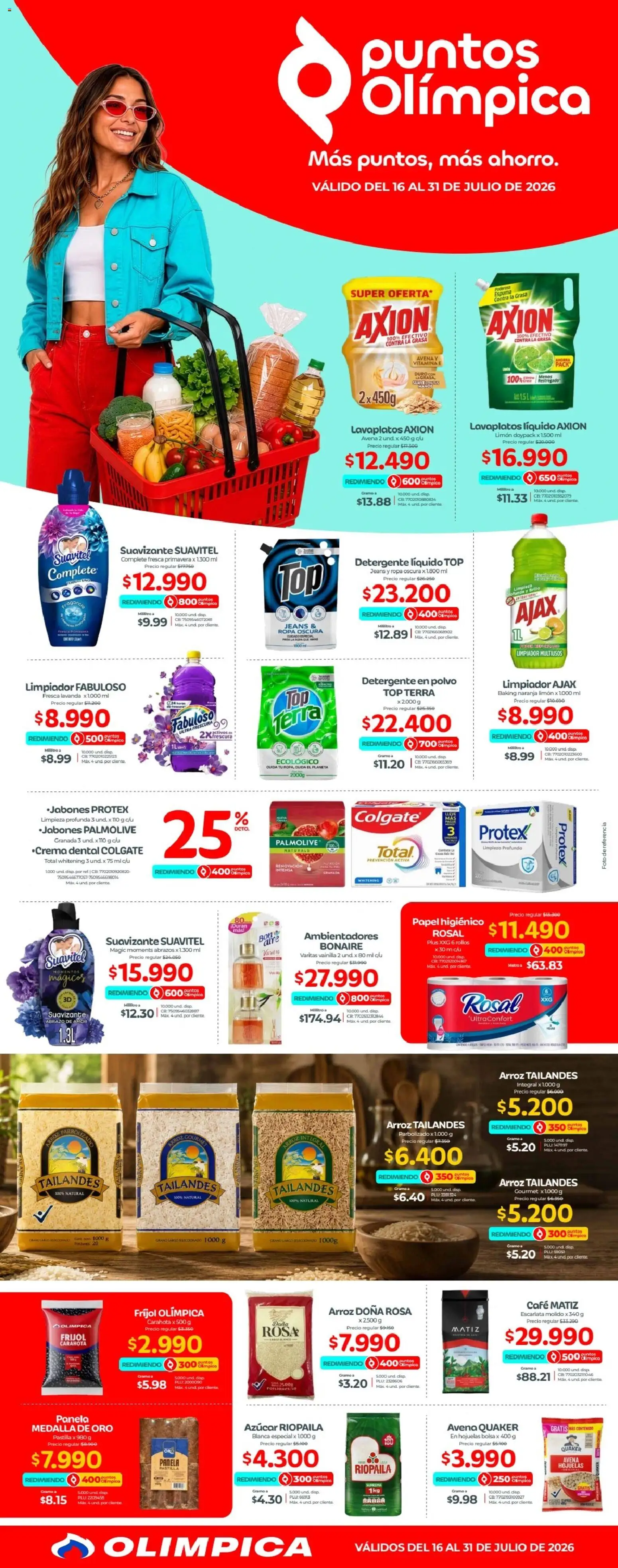  Vista previa del prospecto Olímpica Más puntos, más ahorro del almacen Olímpica válida del 16/07/2026 al 31/07/2026