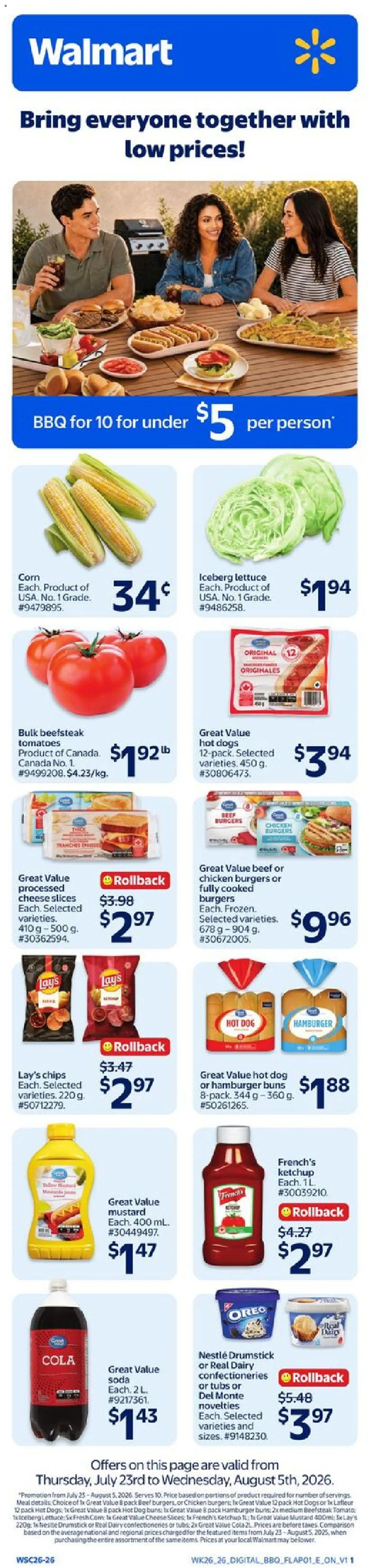 Preview of leaflet Walmart weekly flyer from shop Walmart is valid from Jul 30, 2026