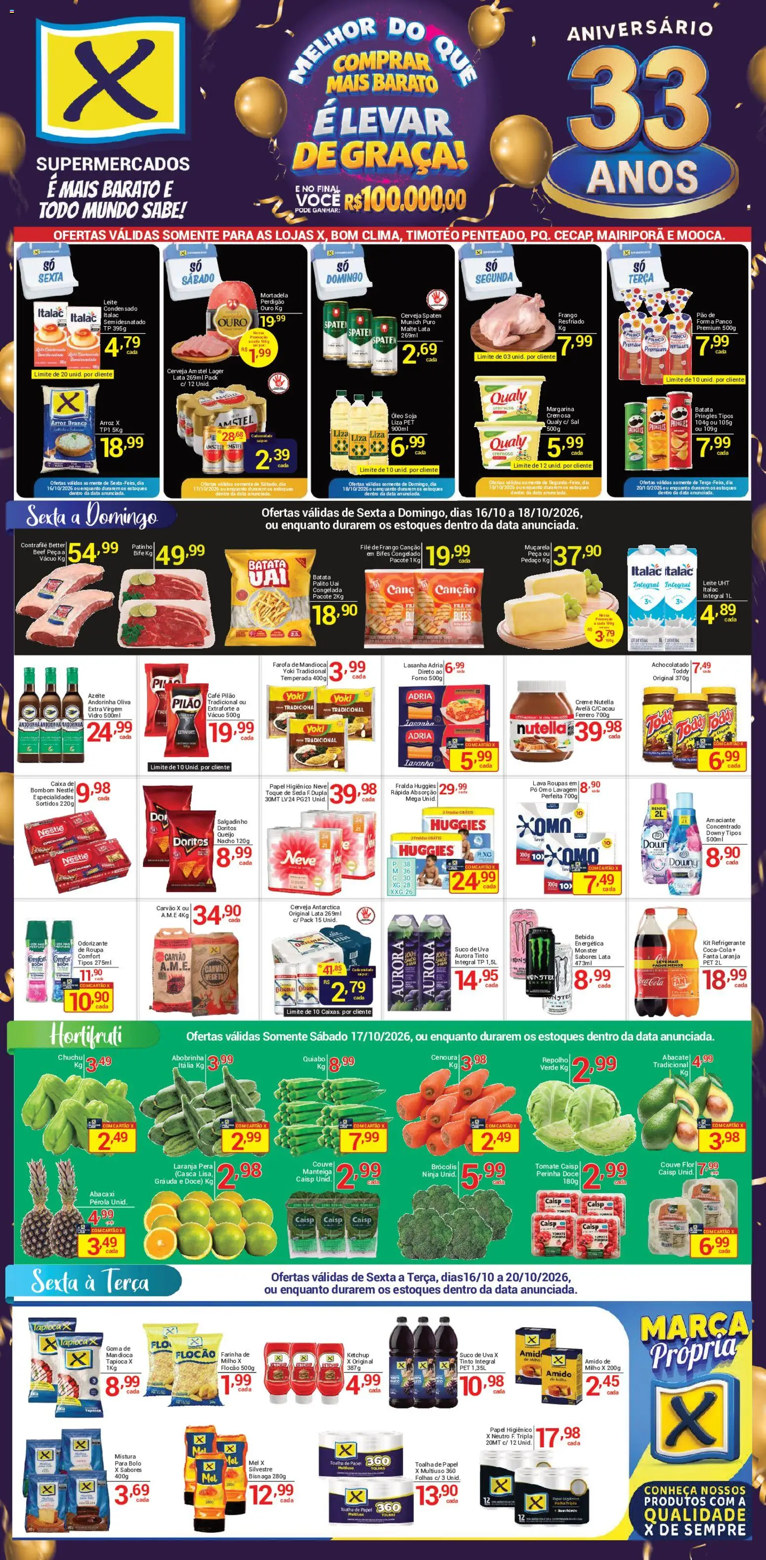 Pré-Visualização do folheto "X Supermercados - Ofertas da semana" da loja X Supermercados válido a partir de 16/10/2026