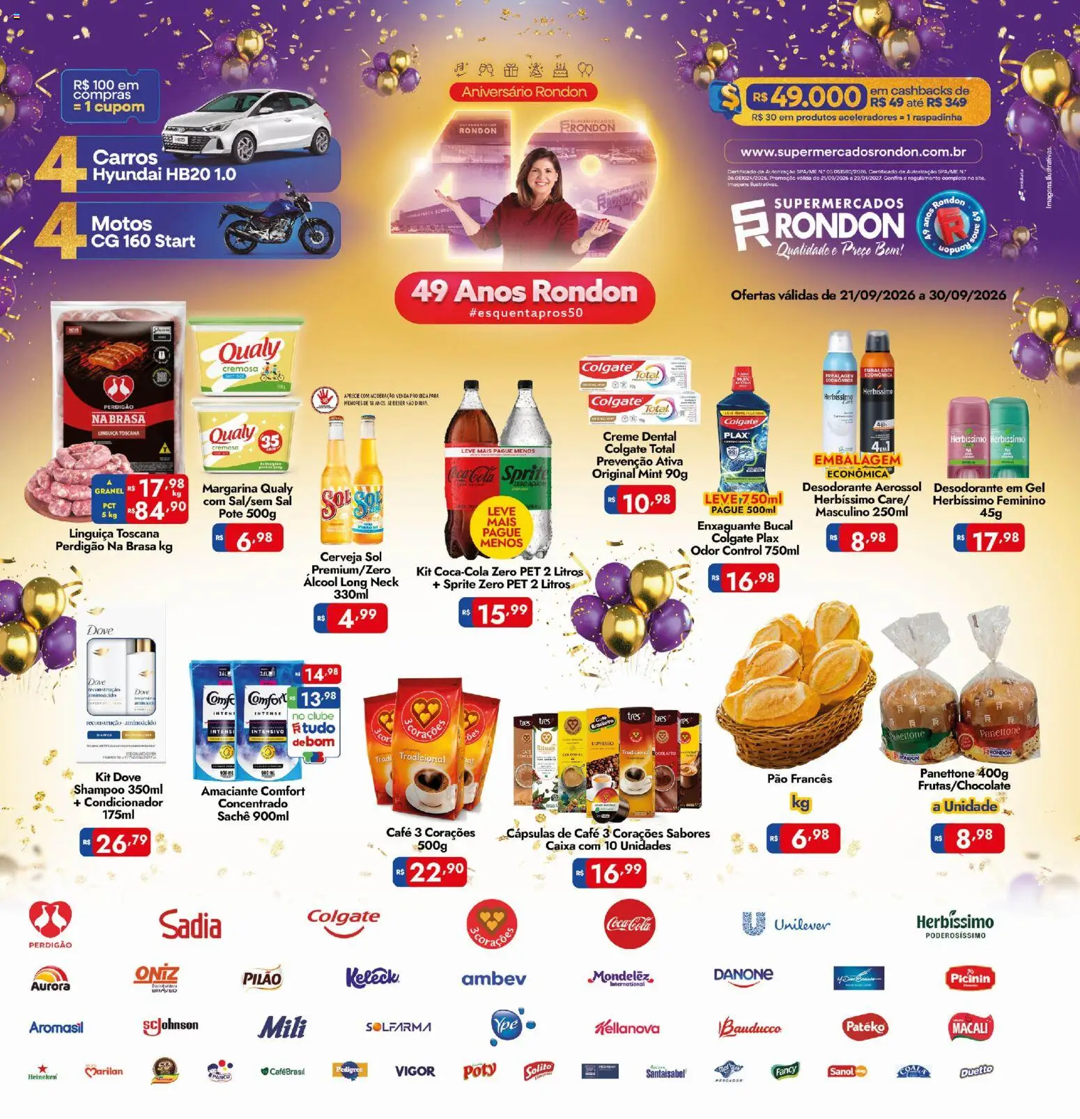 Pré-Visualização do folheto "Supermercados Rondon - Ofertas da semana" da loja Supermercados Rondon válido a partir de 21/09/2026