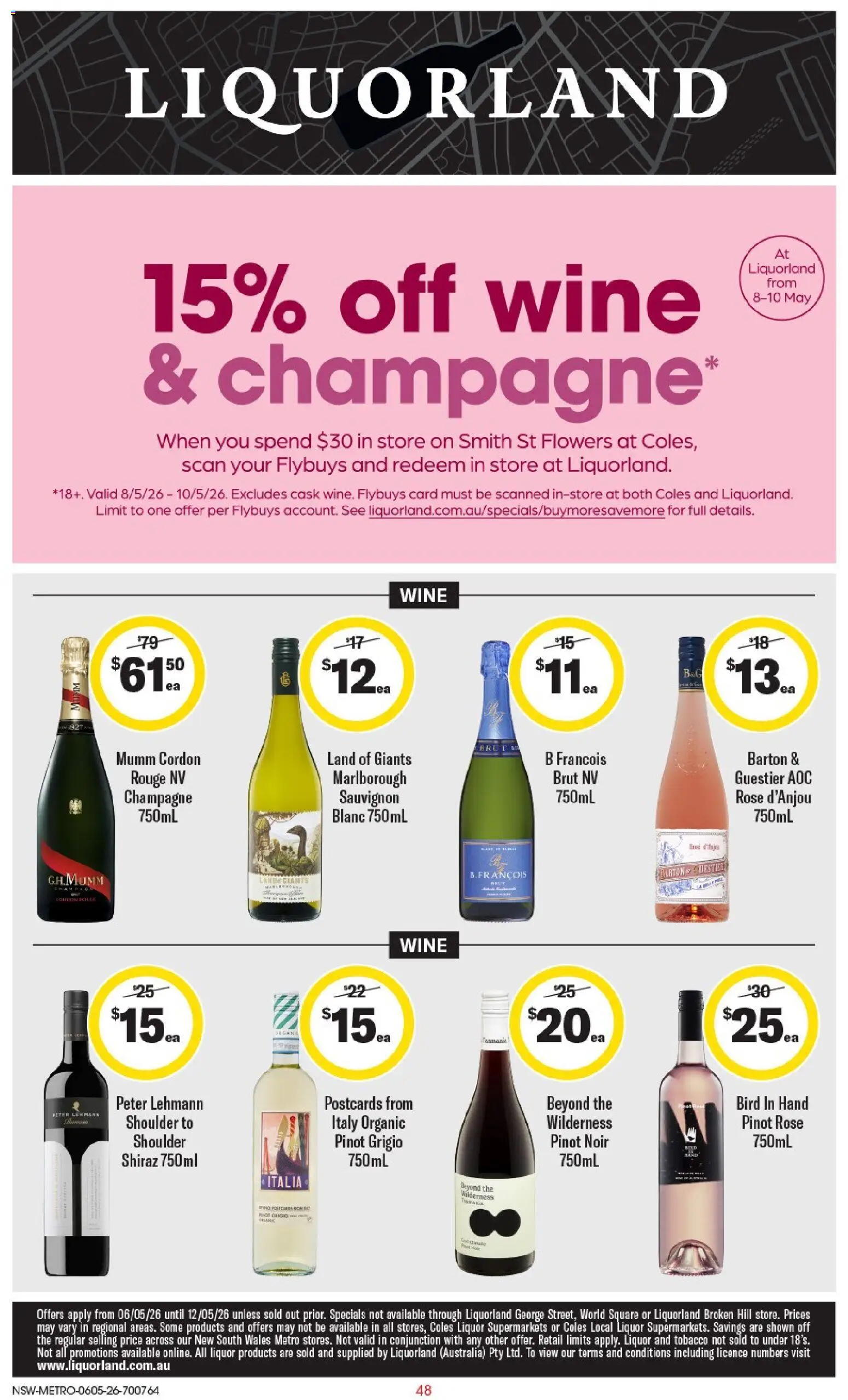 Preview of catalogue Liquorland catalogue from shop Liquorland valid 06/05/2026 - Champagne, Wine, Flowers