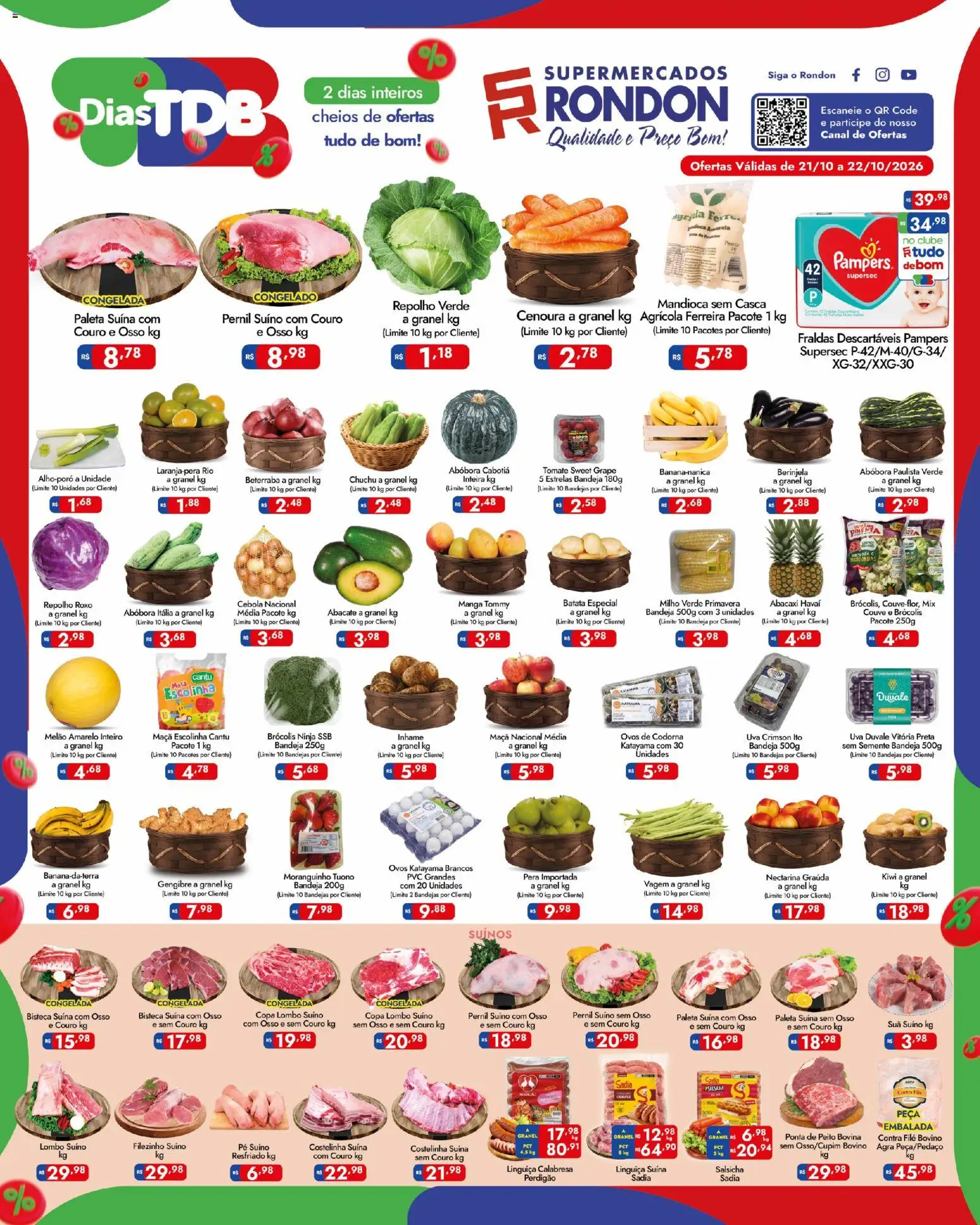 Pré-Visualização do folheto "Supermercados Rondon - Ofertas da semana" da loja Supermercados Rondon válido a partir de 21/10/2026
