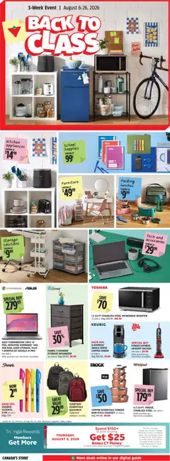 Preview of leaflet Canadian Tire flyer - Back To Class from shop Canadian Tire is valid from Aug 06, 2026