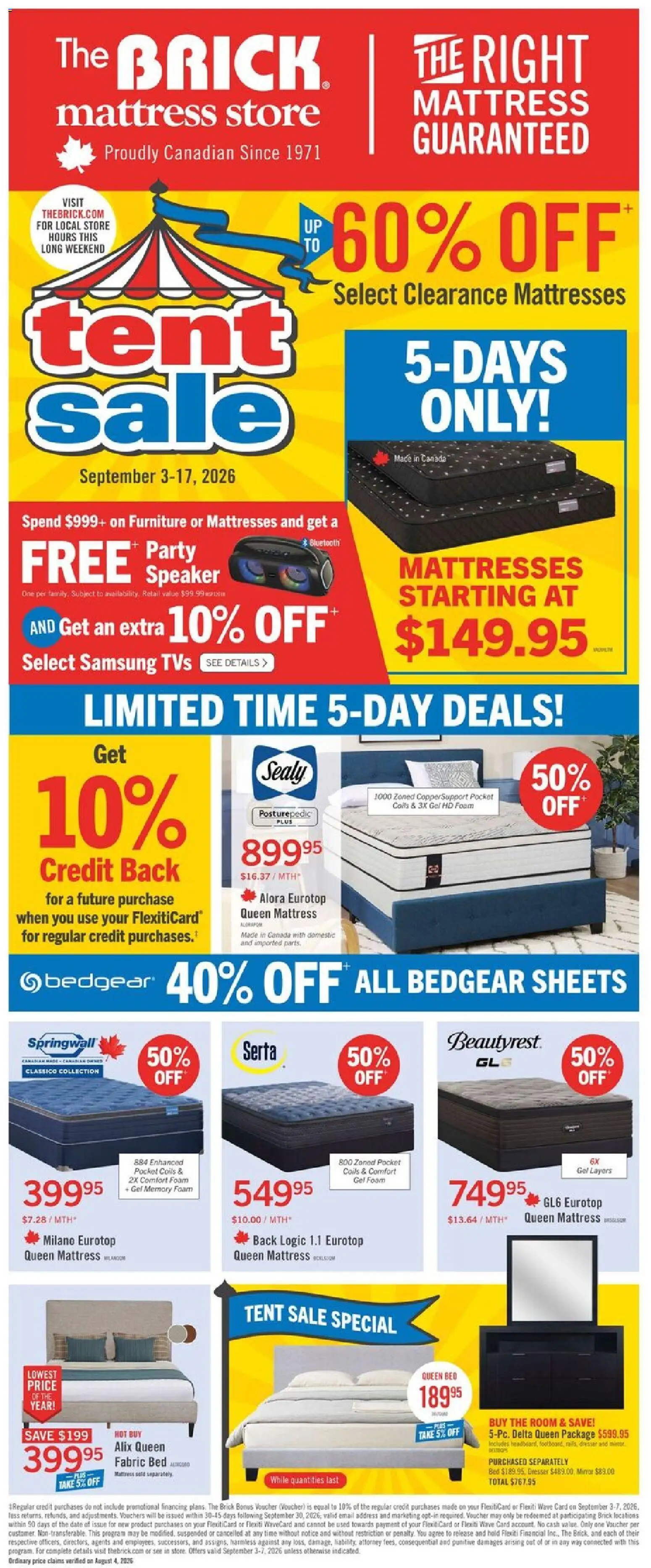 Preview of leaflet The Brick - Brick Mattress Store from shop The Brick is valid from Sep 03, 2026