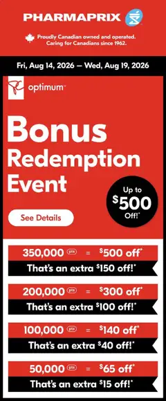 Preview of leaflet Pharmaprix - Event from shop Pharmaprix is valid from Aug 14, 2026