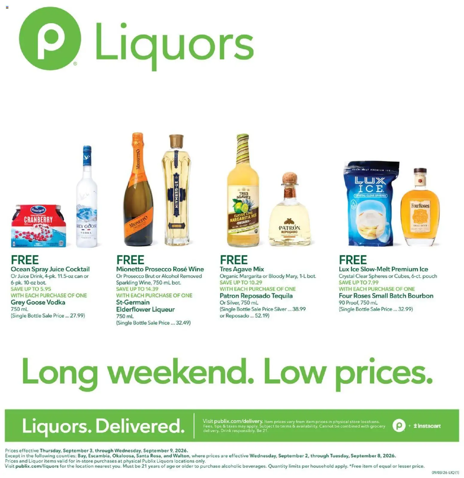 Ad Preview of Publix Publix Liquor Ad from 09/03/2026