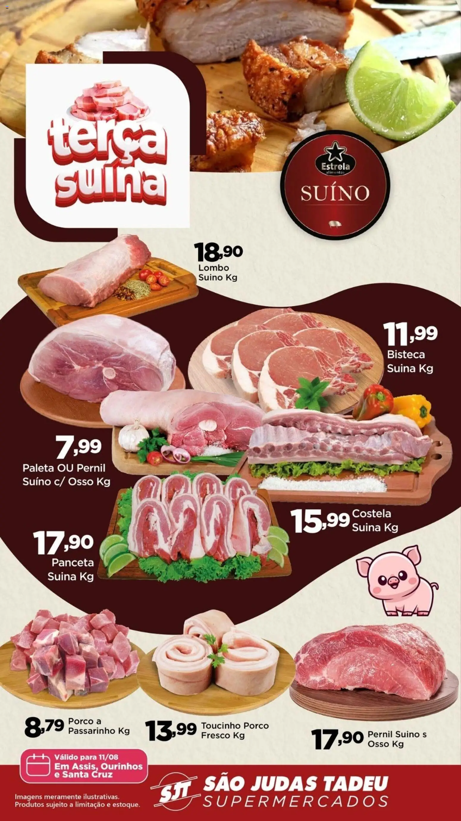 Pré-Visualização do folheto "São Judas Tadeu - Ofertas da semana" da loja São Judas Tadeu válido a partir de 11/08/2026 - Alimentos, Pernil, Lombo, Pernil suíno